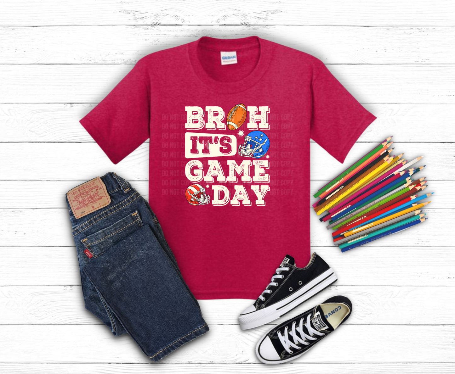 Premade DTF Transfer Gang Sheet For Graphic Tees | Youth Football Boy
