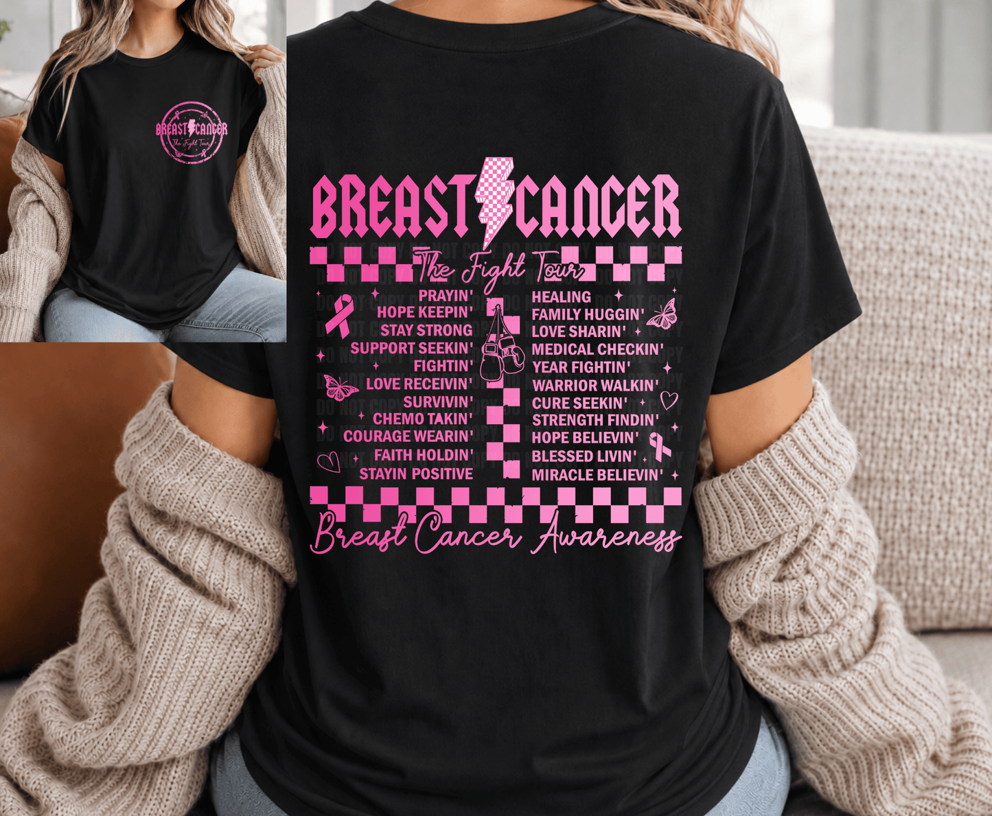 Breast Cancer | Premade DTF Transfer Gang Sheet For Graphic Tees