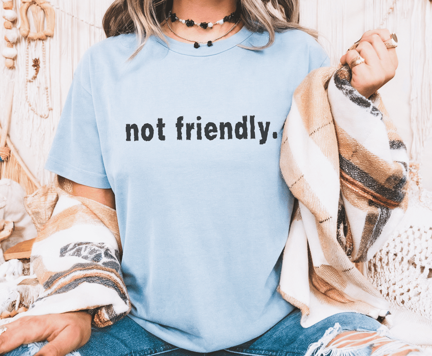 Not Friendly Graphic Tee | Unisex Soft Fit Statement Shirt