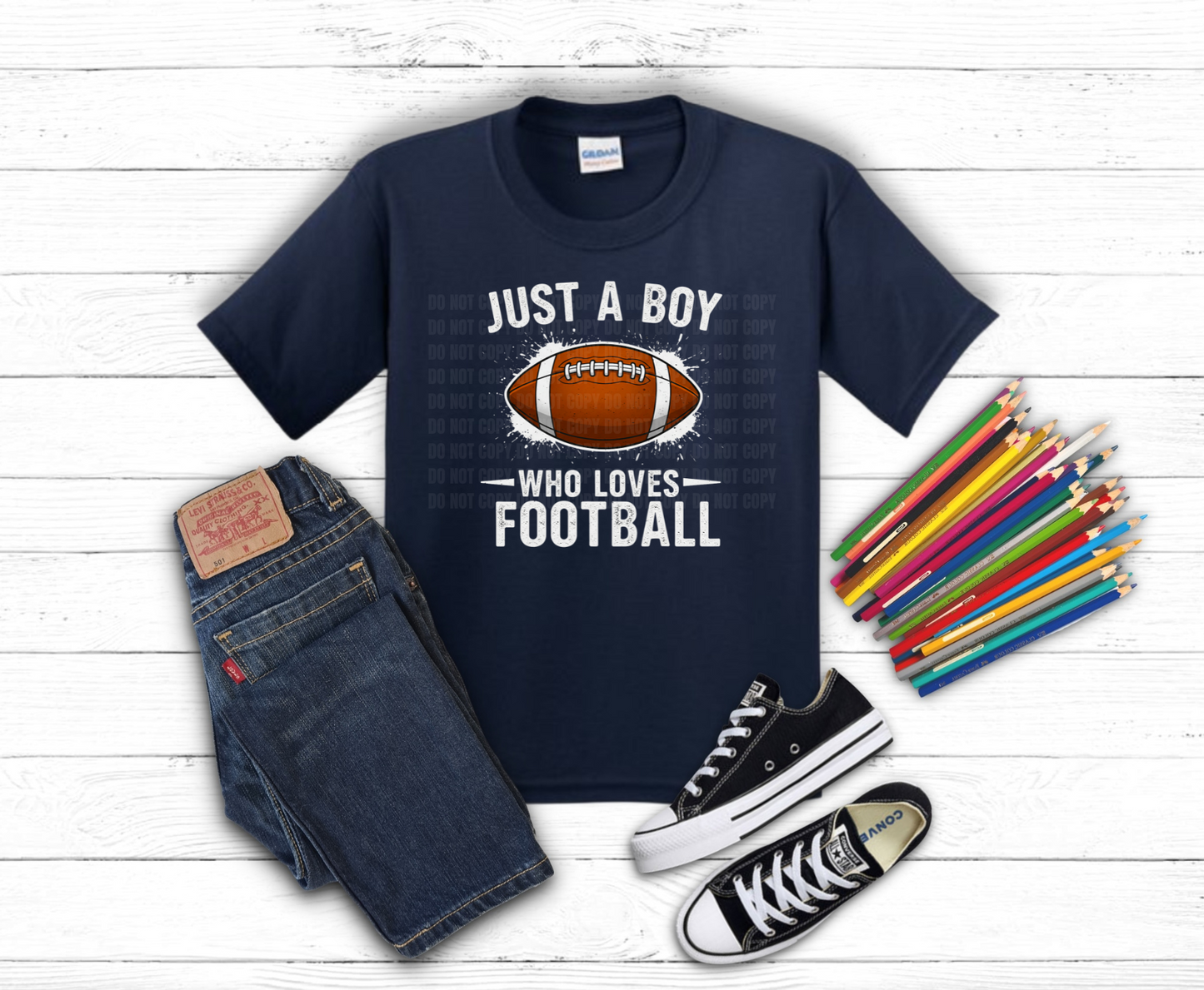Premade DTF Transfer Gang Sheet For Graphic Tees | Youth Football Boy