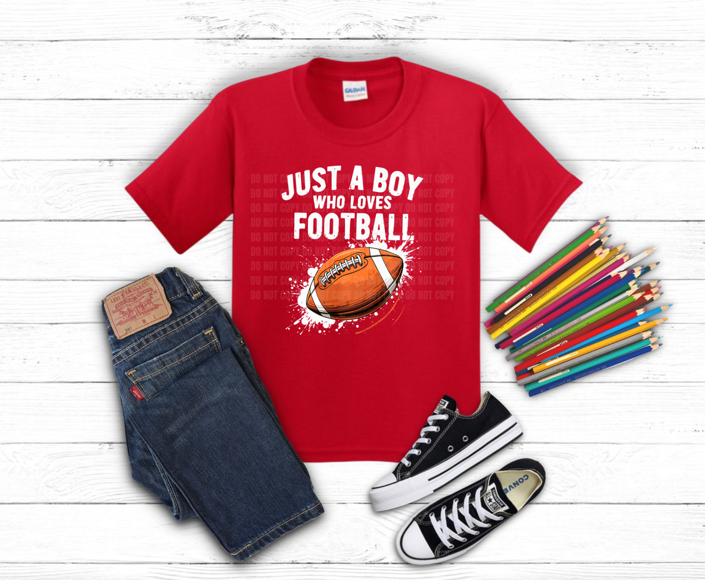Premade DTF Transfer Gang Sheet For Graphic Tees | Youth Football Boy