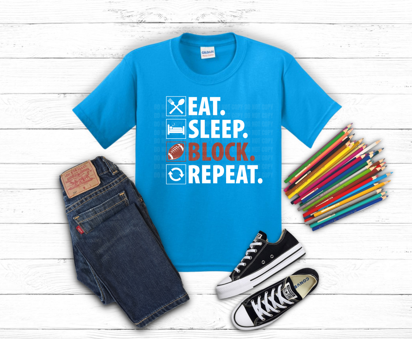 Premade DTF Transfer Gang Sheet For Graphic Tees | Youth Football Boy