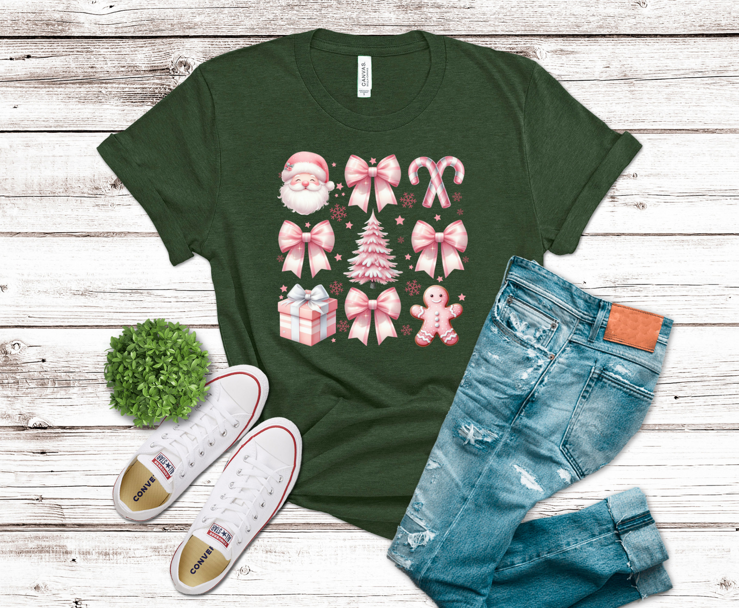 Premade DTF Transfer Gang Sheet For Graphic Tees | Pink Christmas