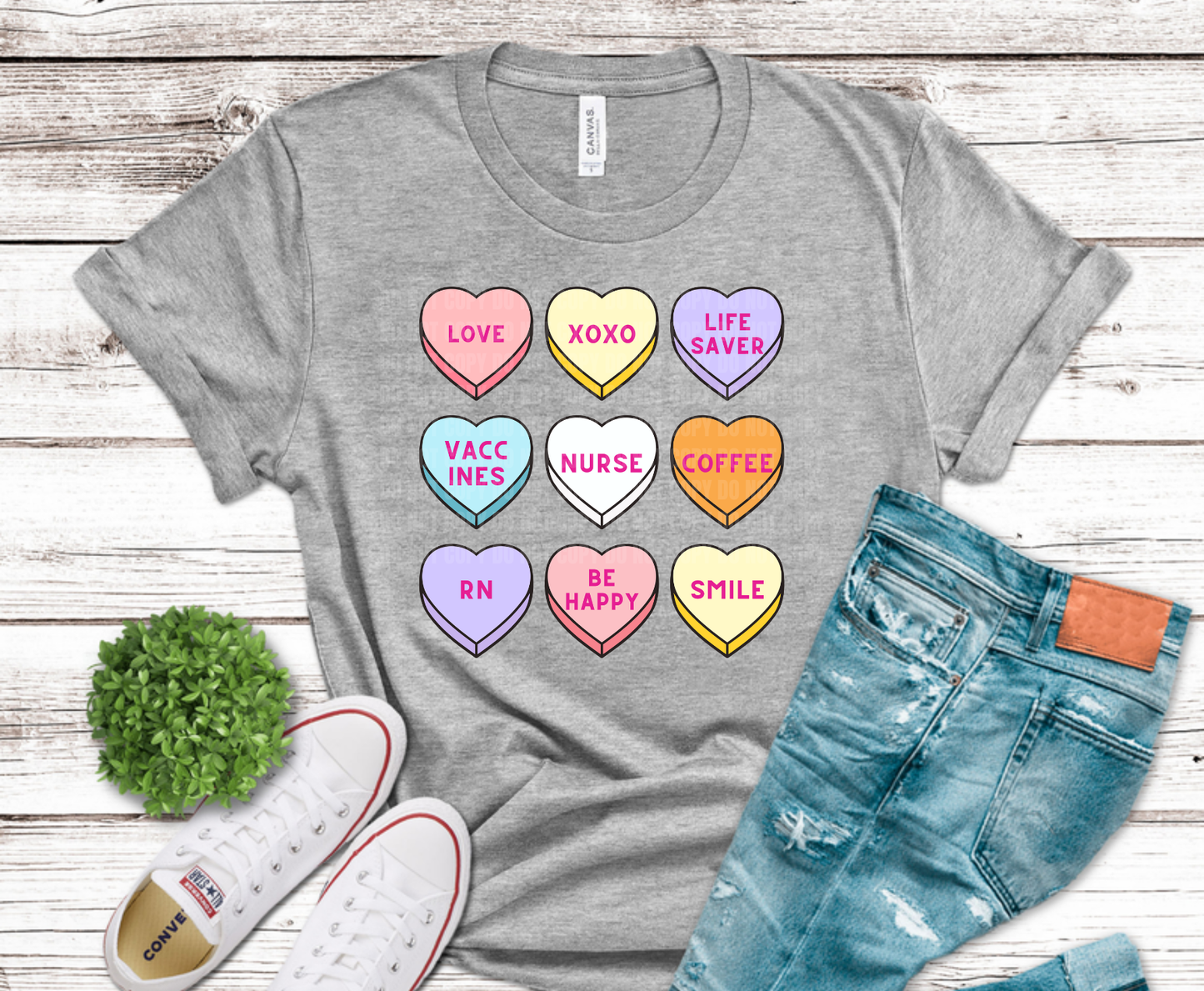 Premade DTF Transfer Gang Sheet For Graphic Tees | Valentines Nurse