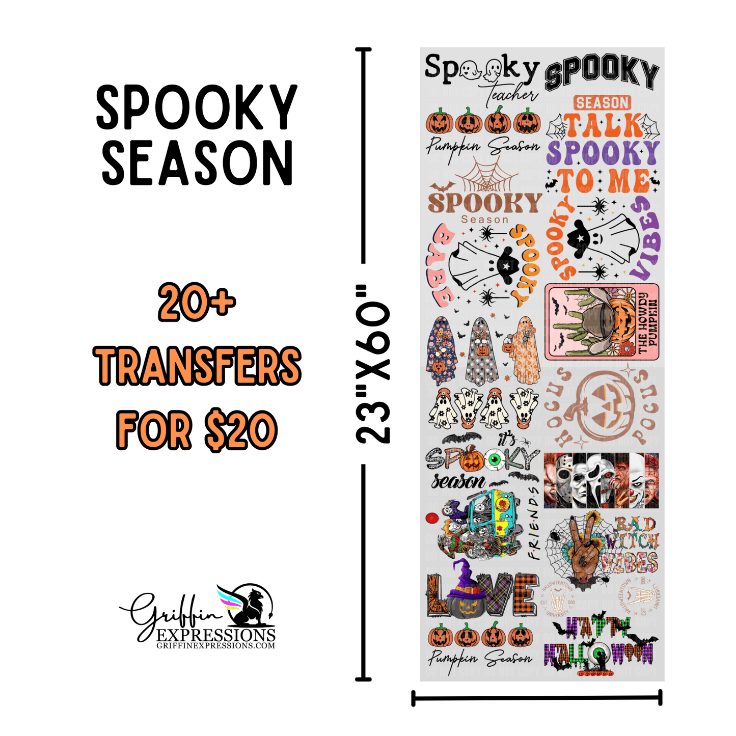 Spooky Season | Dollar Deals DTF Transfer Gang Sheet For Graphic Tees - Griffin Expressions