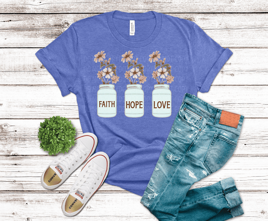 Faith Hope Love Jars | DTF - Griffin Expressions