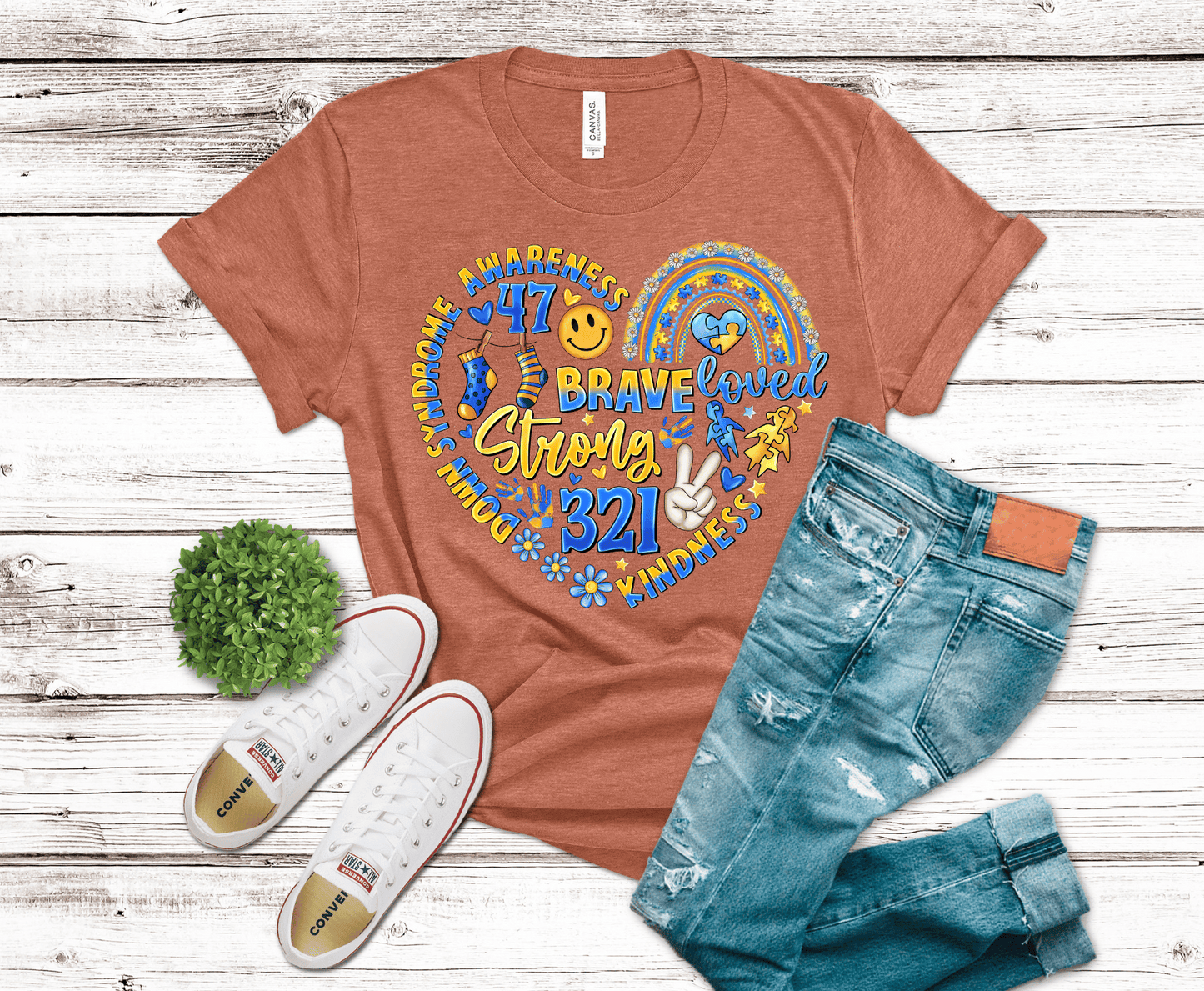 Premade DTF Transfer Gang Sheet For Graphic Tees| Down Syndrome Awareness