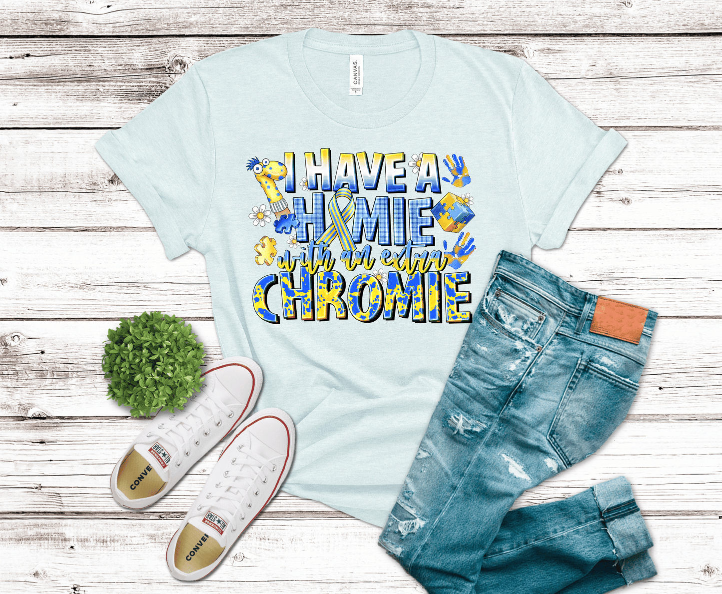 Premade DTF Transfer Gang Sheet For Graphic Tees| Down Syndrome Awareness
