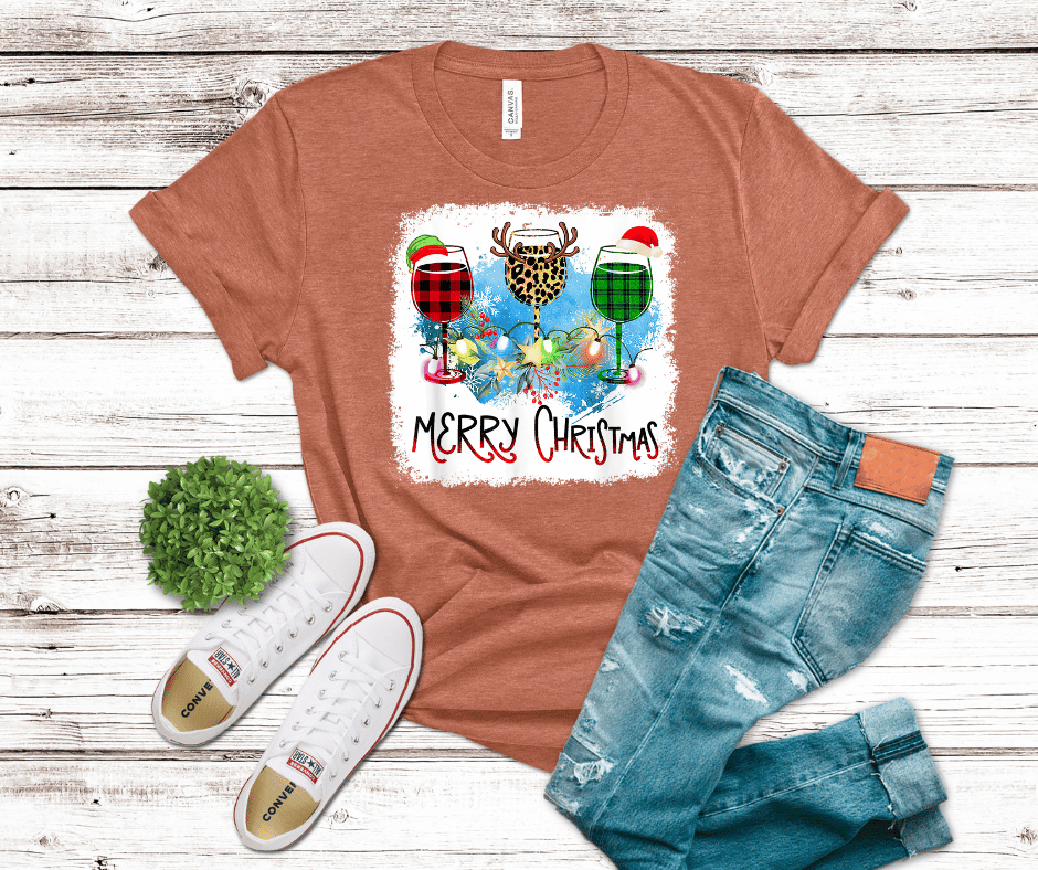 Merry Christmas Wine Cups | DTF - Griffin Expressions