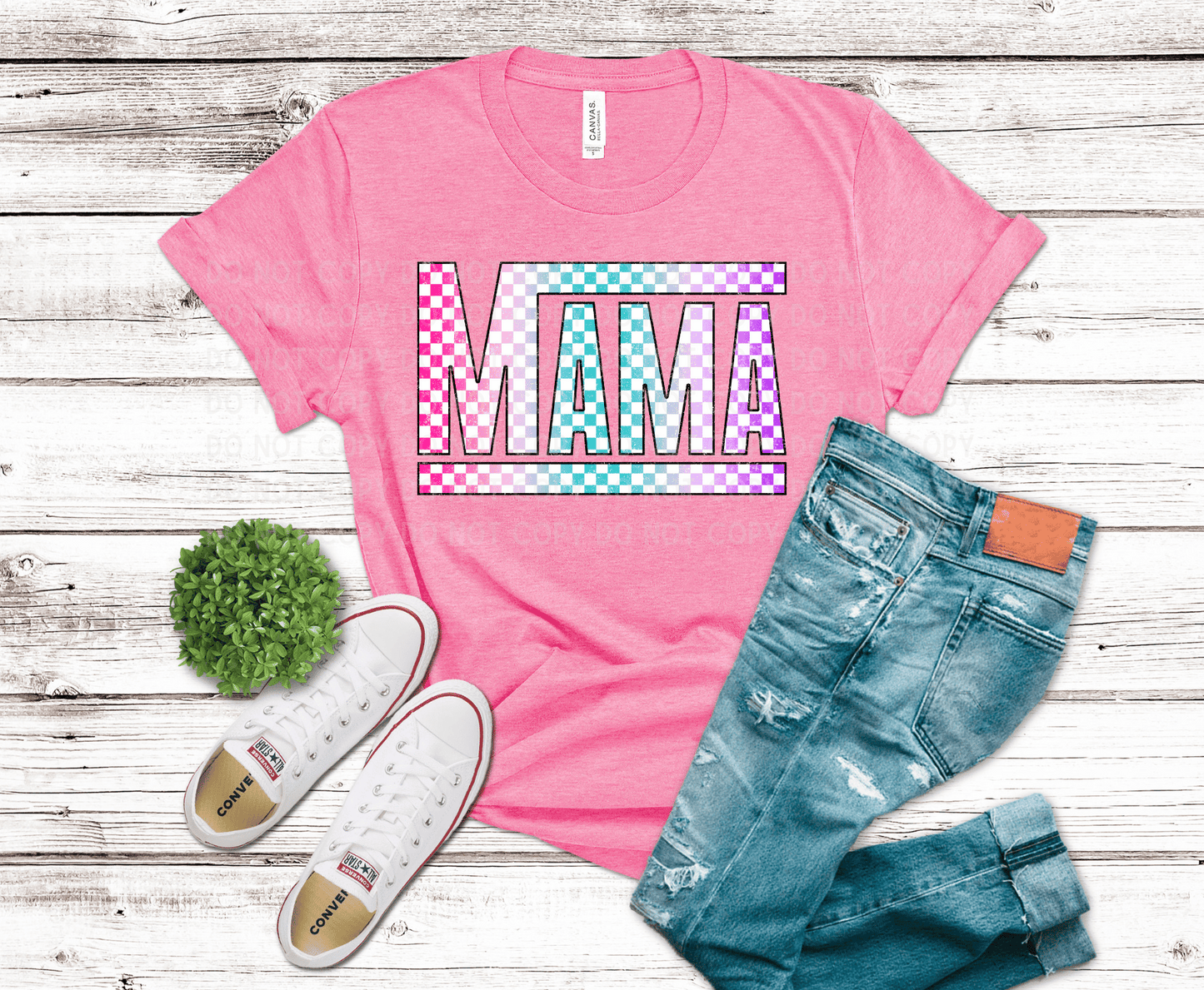 MAMA Checkered Colorful | DTF - Griffin Expressions