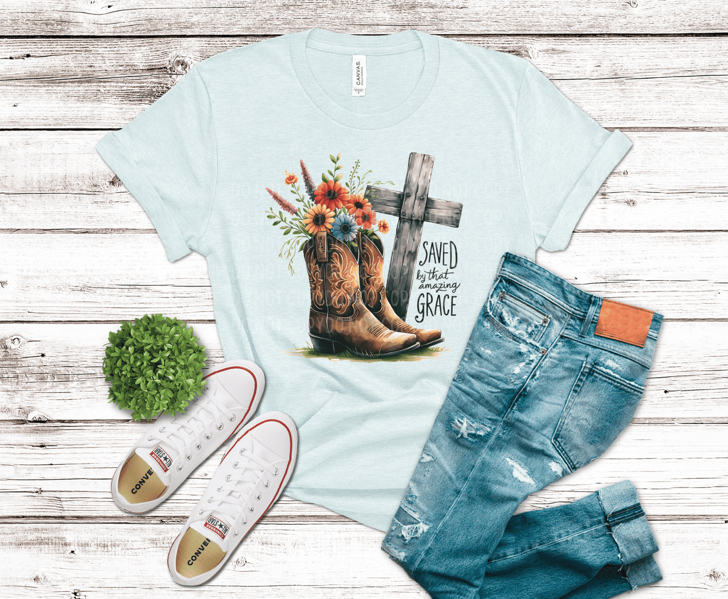 Saved By Grace | Premade DTF Transfer Gang Sheet For Graphic Tees - Griffin Expressions