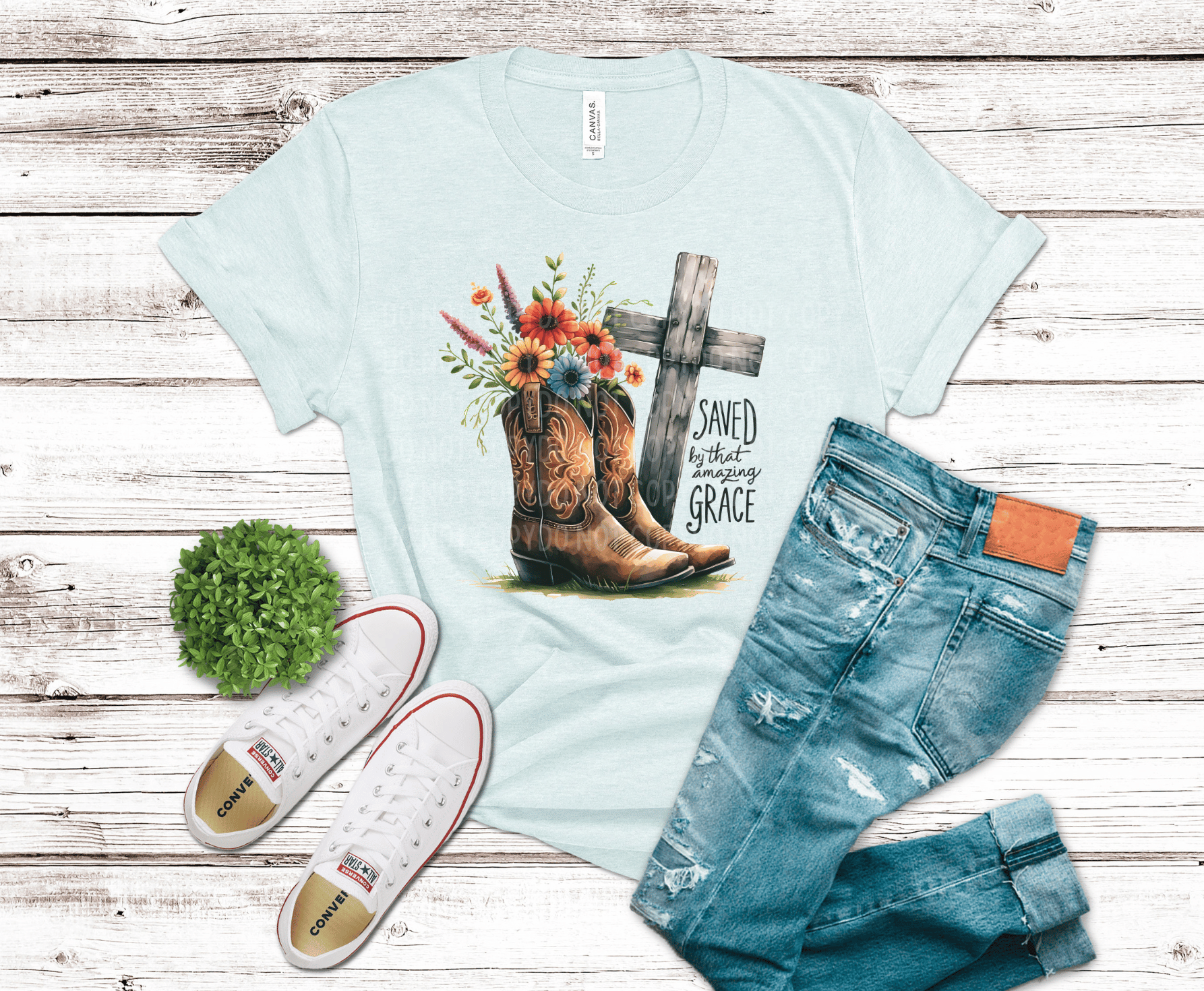 Saved By Grace | Premade DTF Transfer Gang Sheet For Graphic Tees - Griffin Expressions