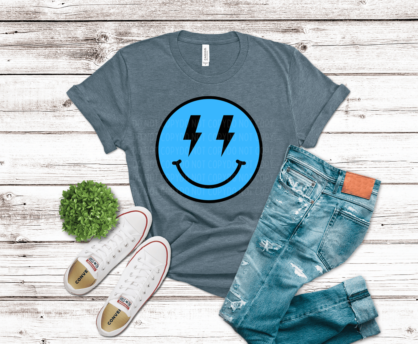 Blue Smiley | DTF - Griffin Expressions