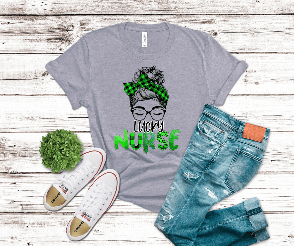 Messy Bun Lucky Nurse | DTF - Griffin Expressions