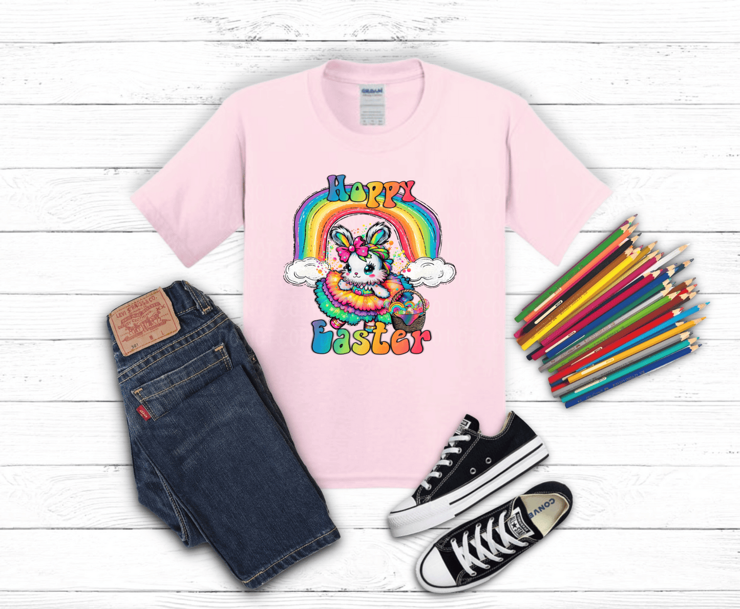 Colorful Girl Bunny Rainbow | DTF - Griffin Expressions