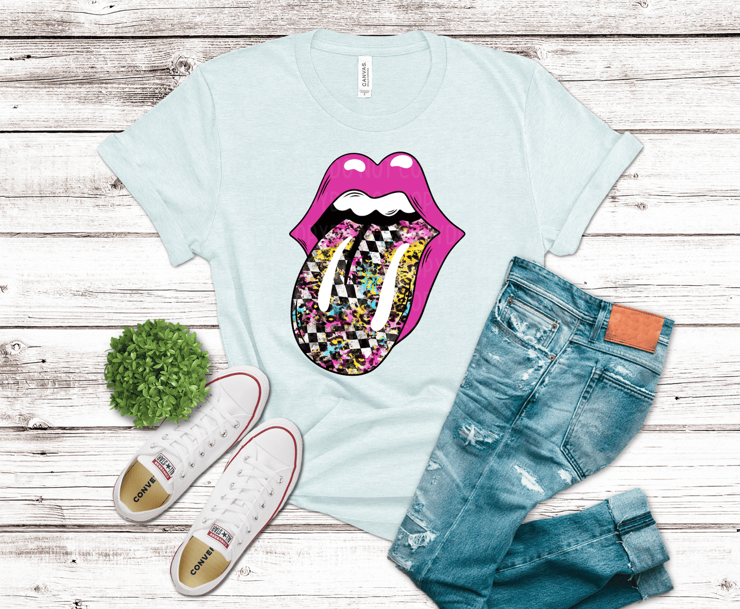 Checkered Tongue | DTF - Griffin Expressions