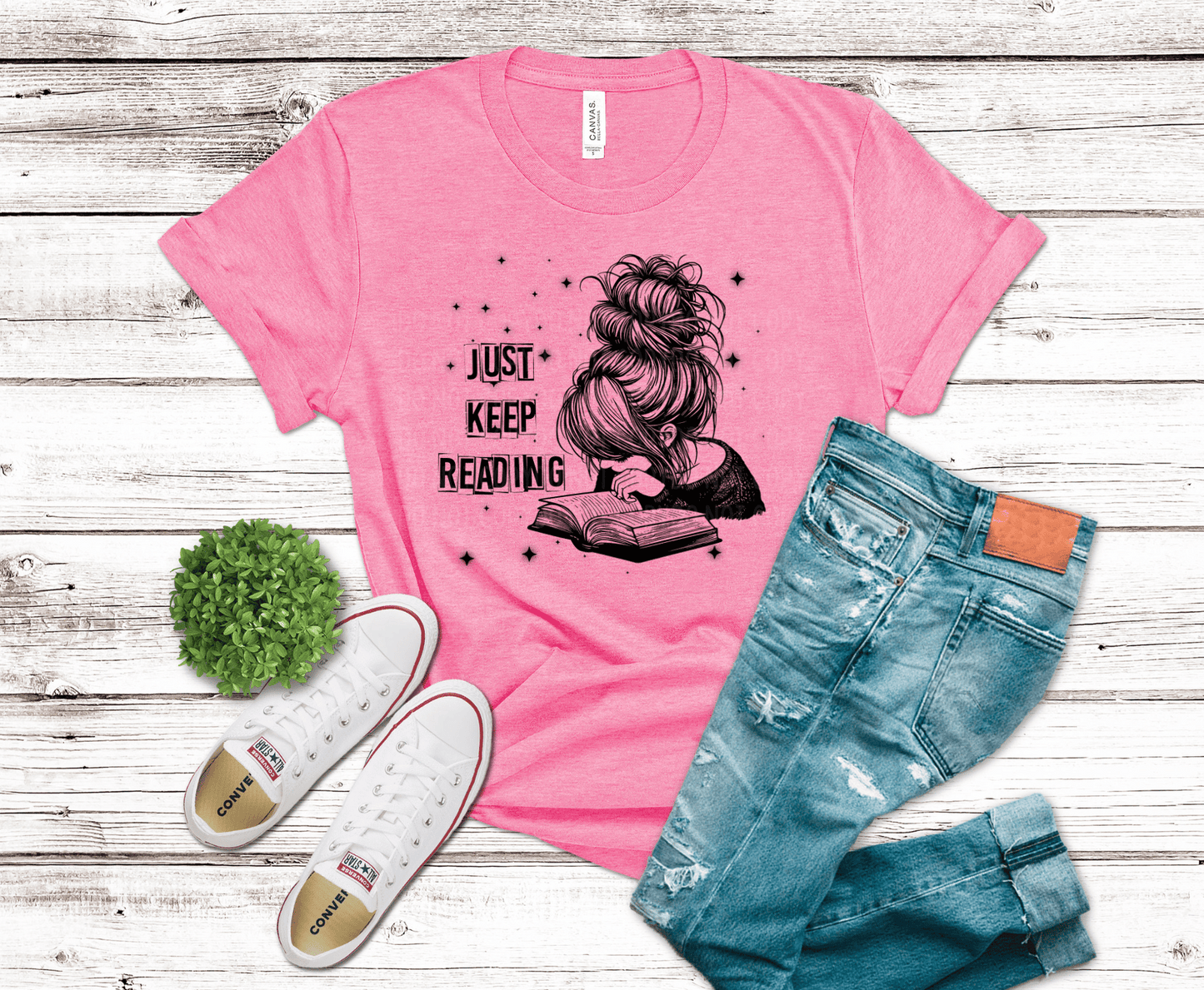Just Keep Reading | Premade DTF Transfer Gang Sheet For Graphic Tees - Griffin Expressions