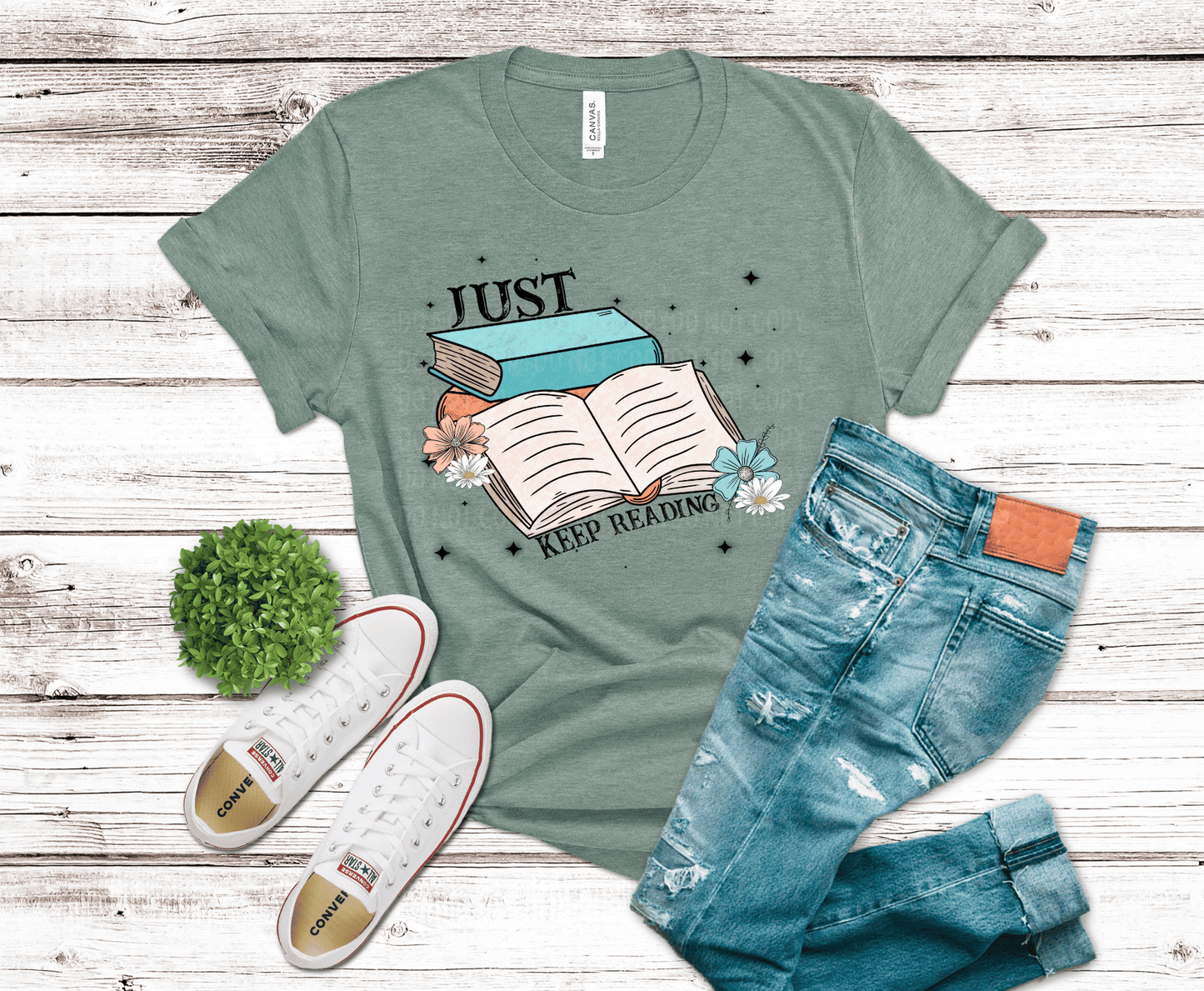 Just Keep Reading | Premade DTF Transfer Gang Sheet For Graphic Tees - Griffin Expressions