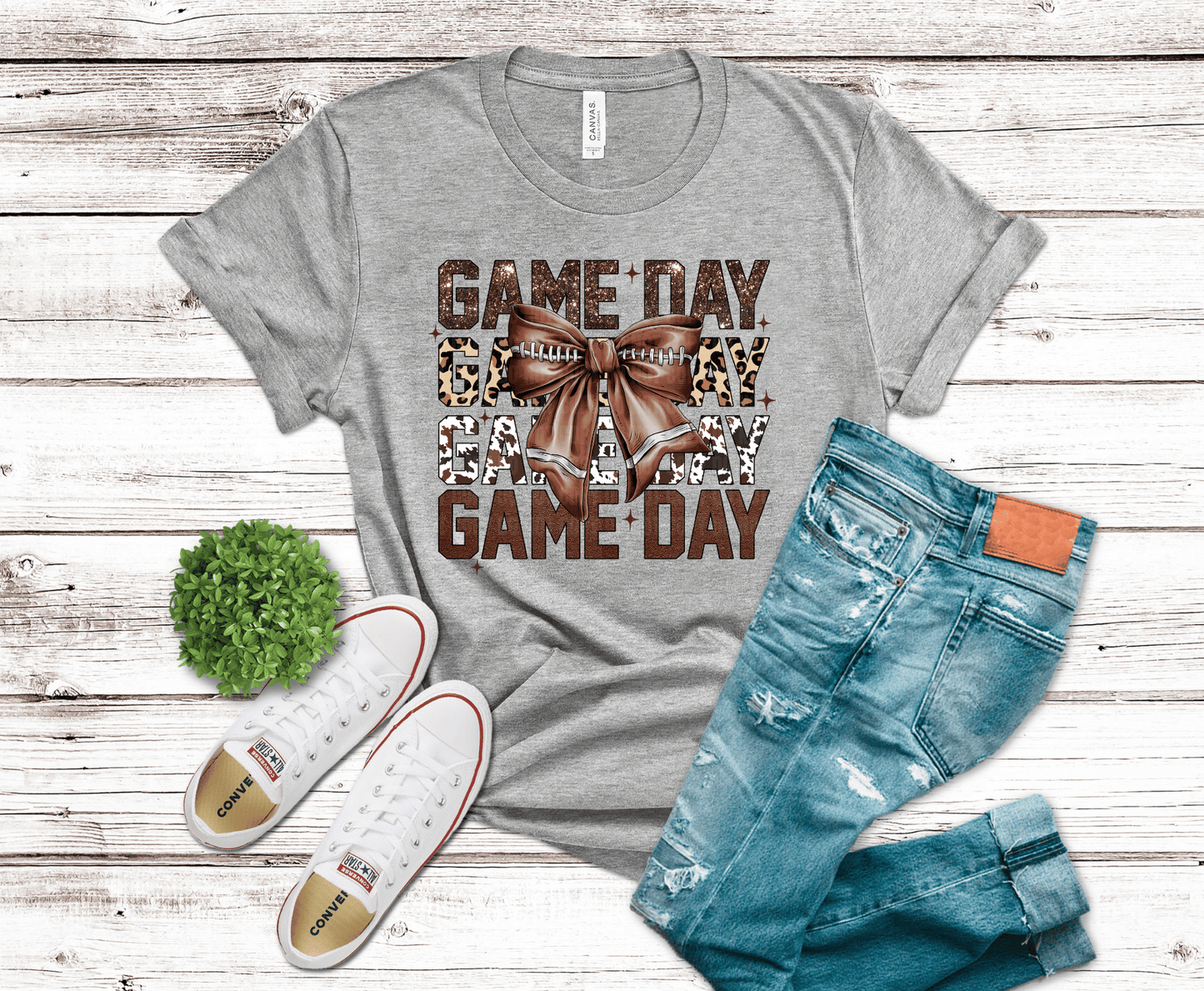 Game Day Glitter Bow | DTF Heat Transfer
