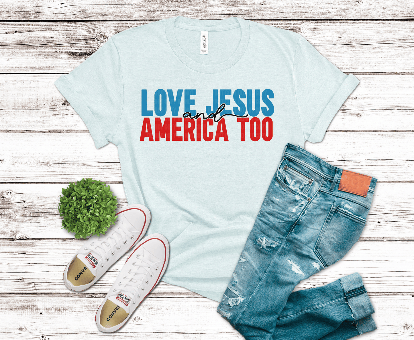 Love Jesus & America | DTF Heat Transfer - Griffin Expressions