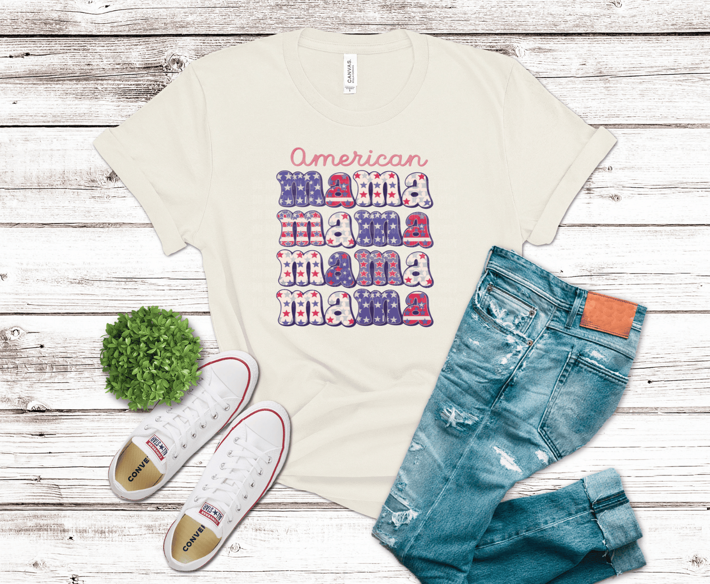 Cute American Mama | DTF Heat Transfer - Griffin Expressions