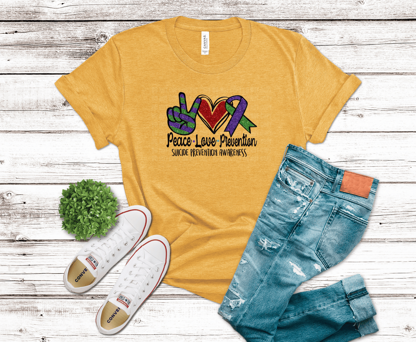 Peace Love Prevention | DTF Heat Transfer - Griffin Expressions