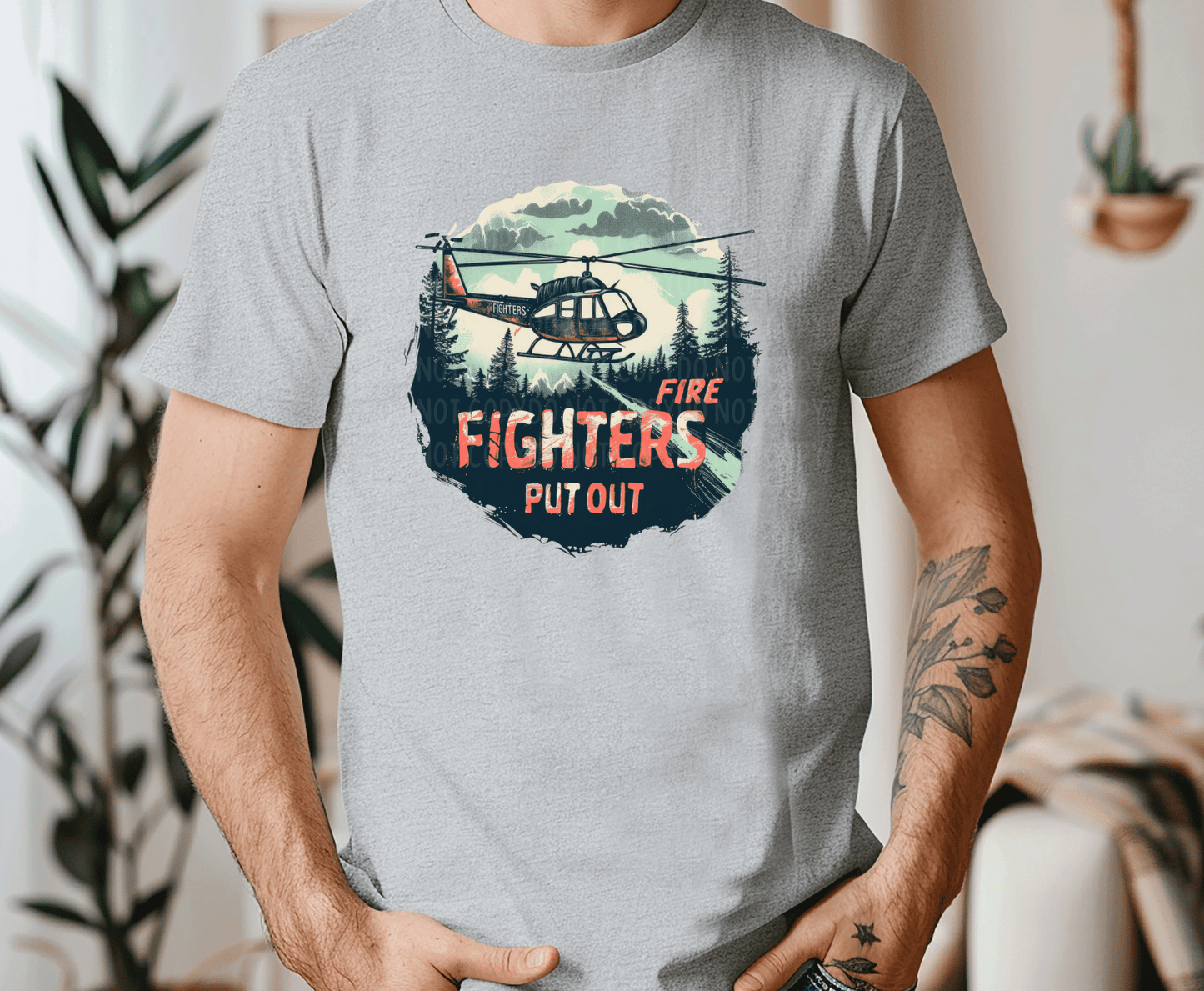 Premade DTF Transfer Gang Sheet For Graphic Tees | Fire Fighter - Griffin Expressions