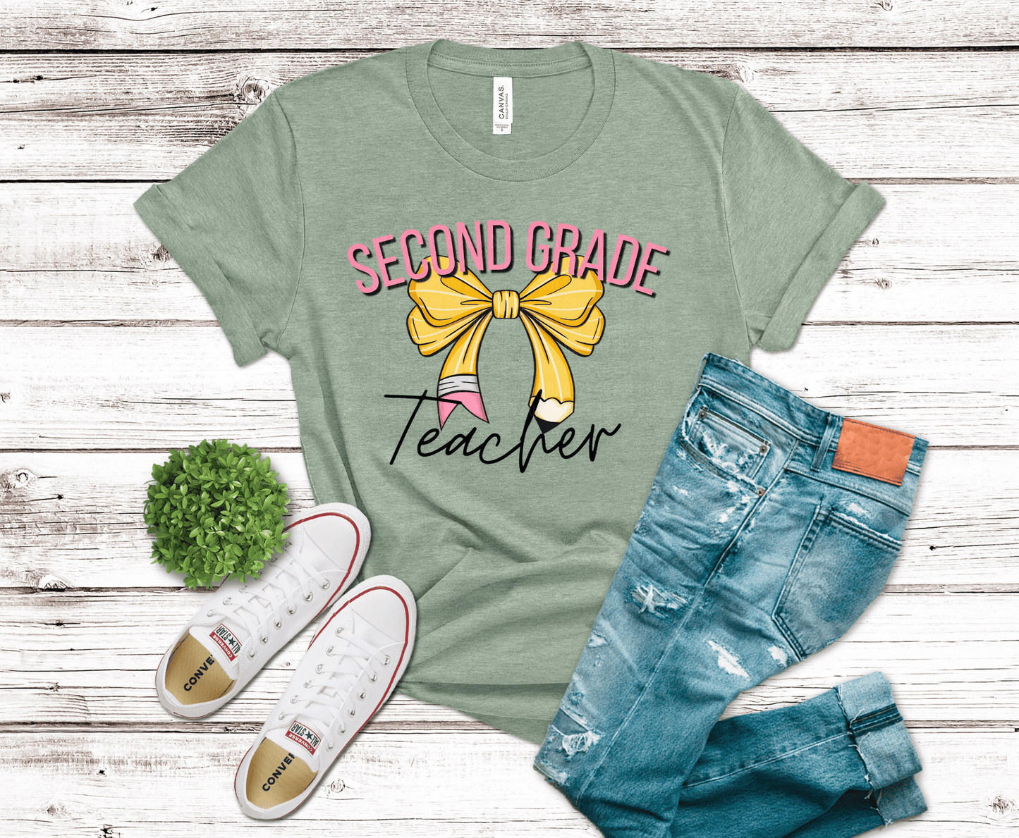2nd Grade Bow Teacher | DTF Heat Transfer