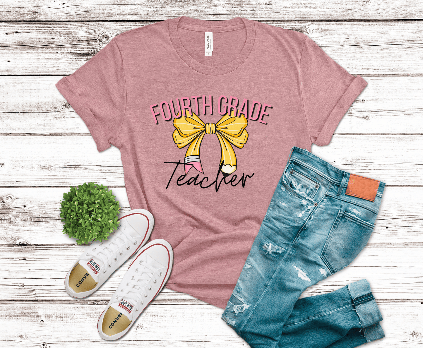 4th Grade Bow Teacher | DTF Heat Transfer