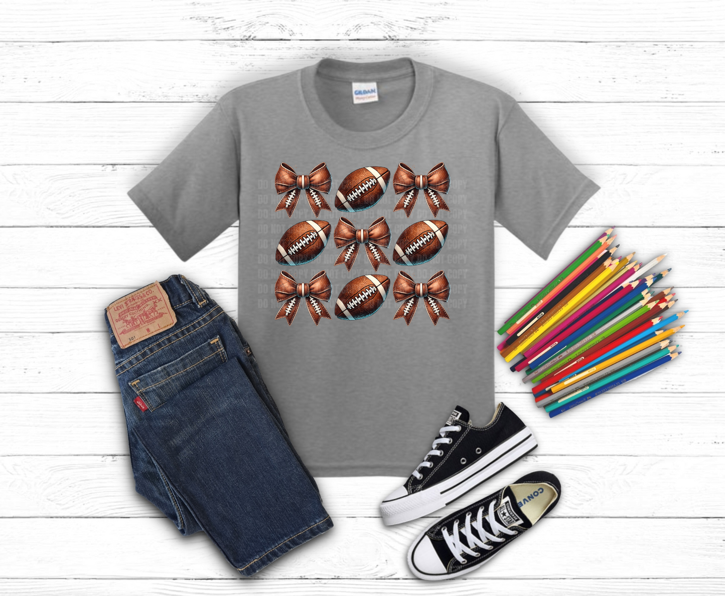 Premade DTF Transfer Gang Sheet For Graphic Tees | Youth Girl Football Fan