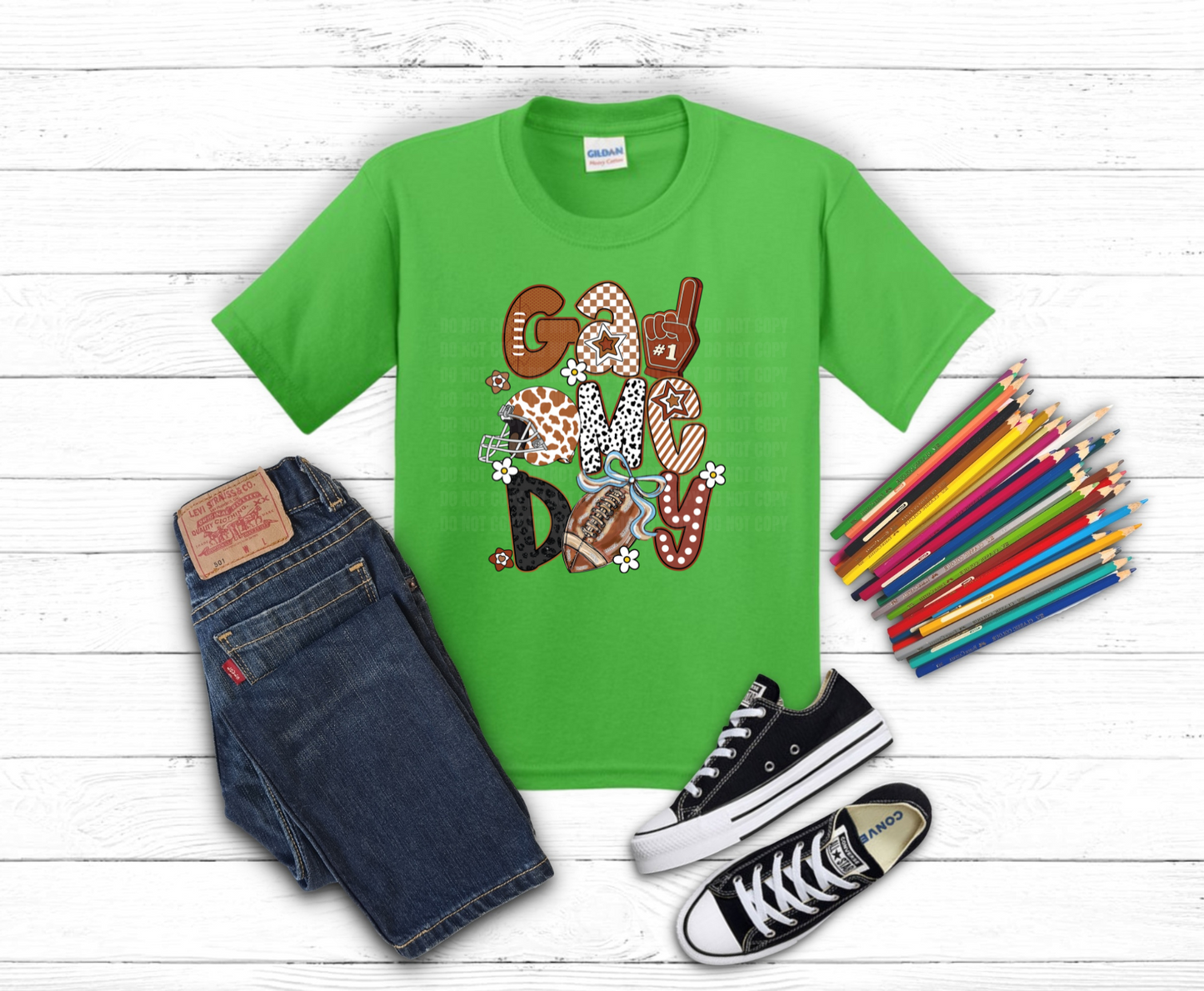 Premade DTF Transfer Gang Sheet For Graphic Tees | Youth Girl Football Fan