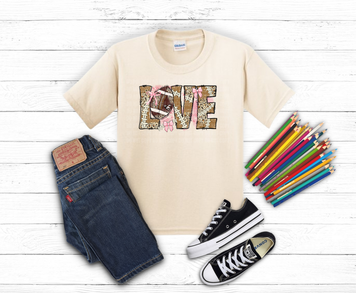 Premade DTF Transfer Gang Sheet For Graphic Tees | Youth Girl Football Fan