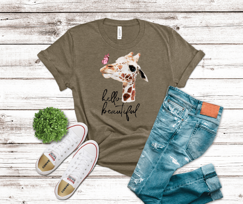 Hello Beautiful Giraffe | DTF - Griffin Expressions