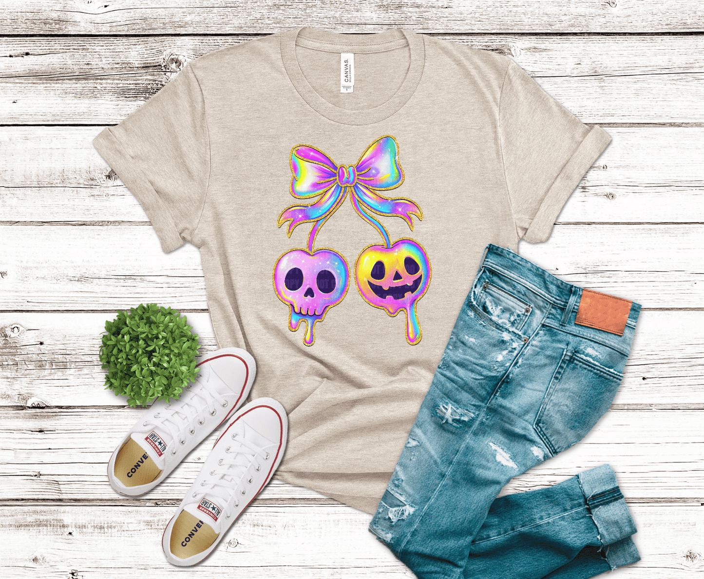 Premade DTF Transfer Gang Sheet For Graphic Tees | Iridescent Halloween