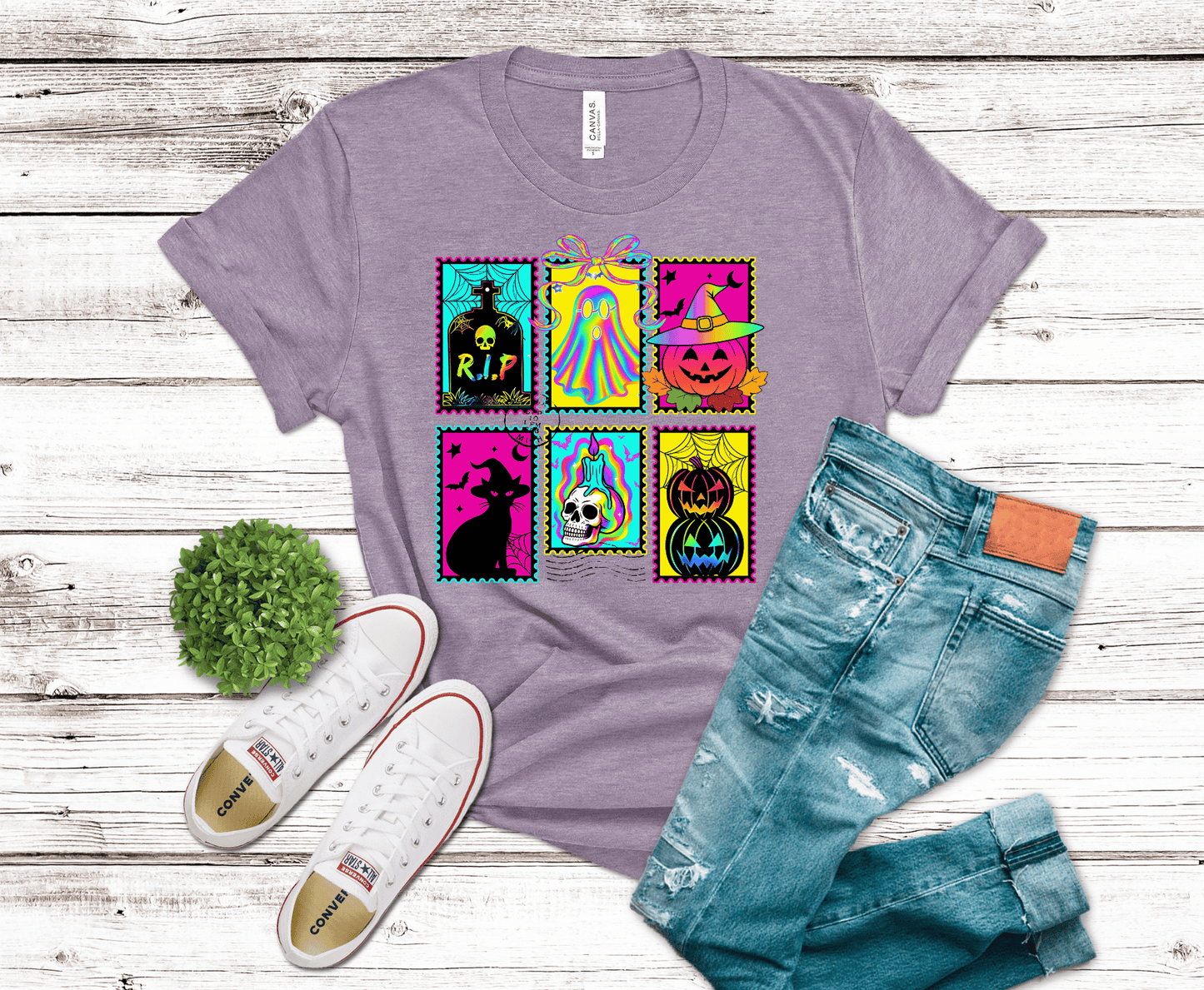 Premade DTF Transfer Gang Sheet For Graphic Tees | Neon Halloween
