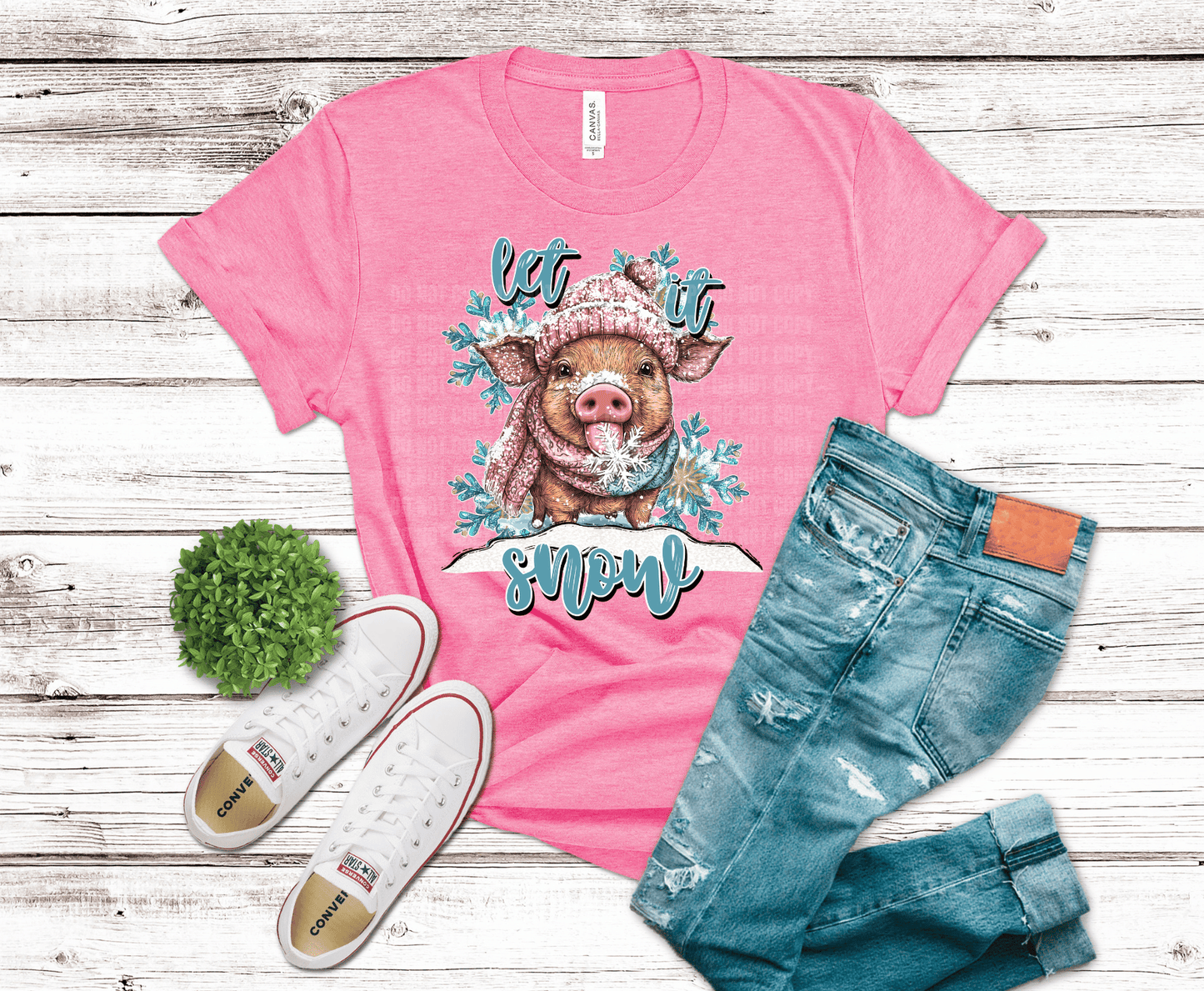Let It Snow Pig | DTF Heat Transfer