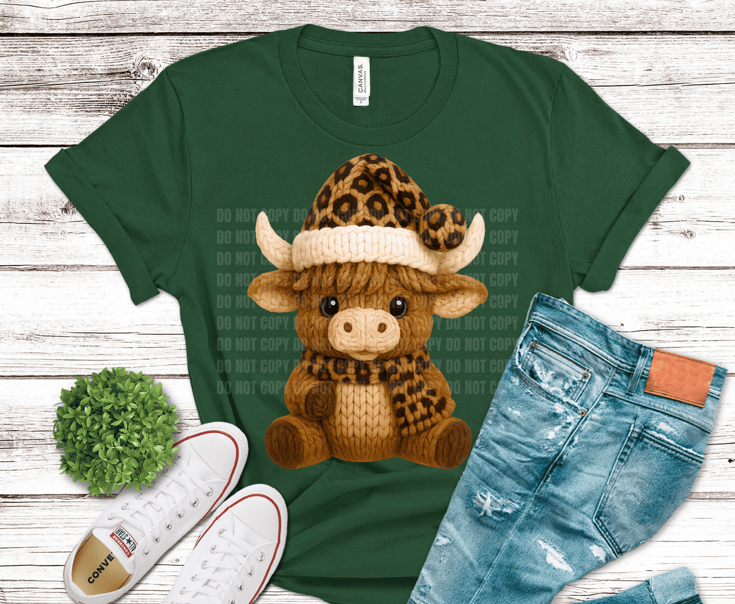 Cheetah Yarn Cow | DTF Heat Transfer