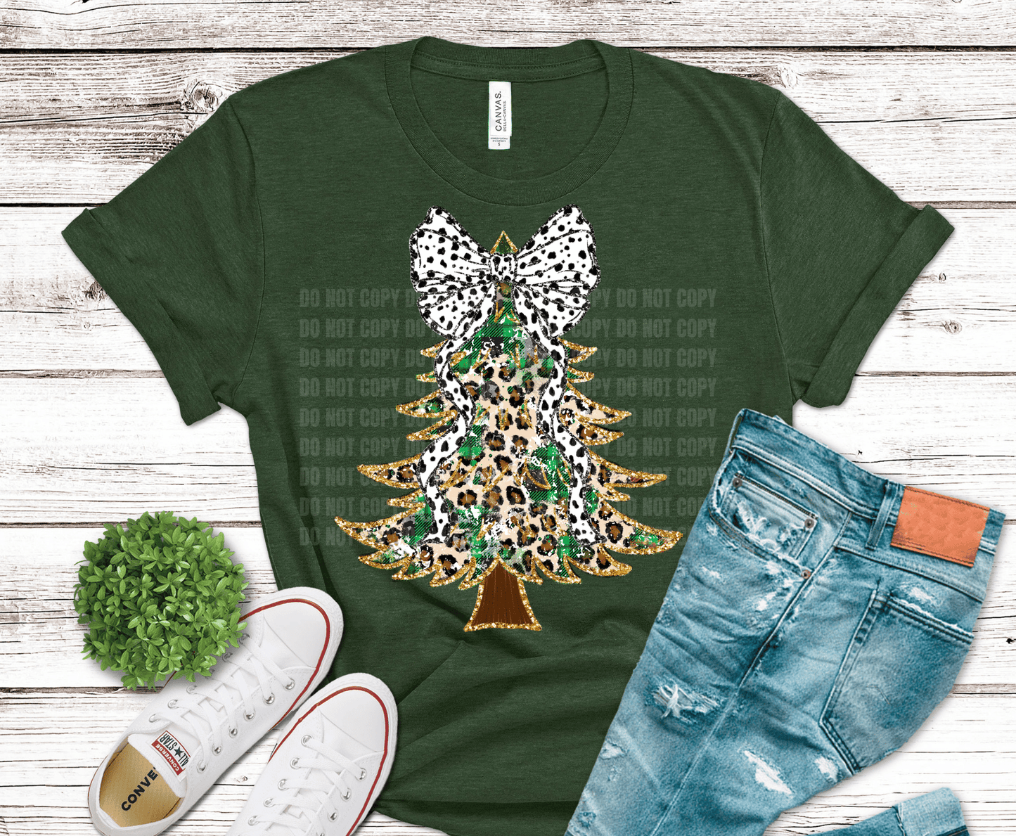 Cheetah Christmas Tree | DTF Heat Transfer