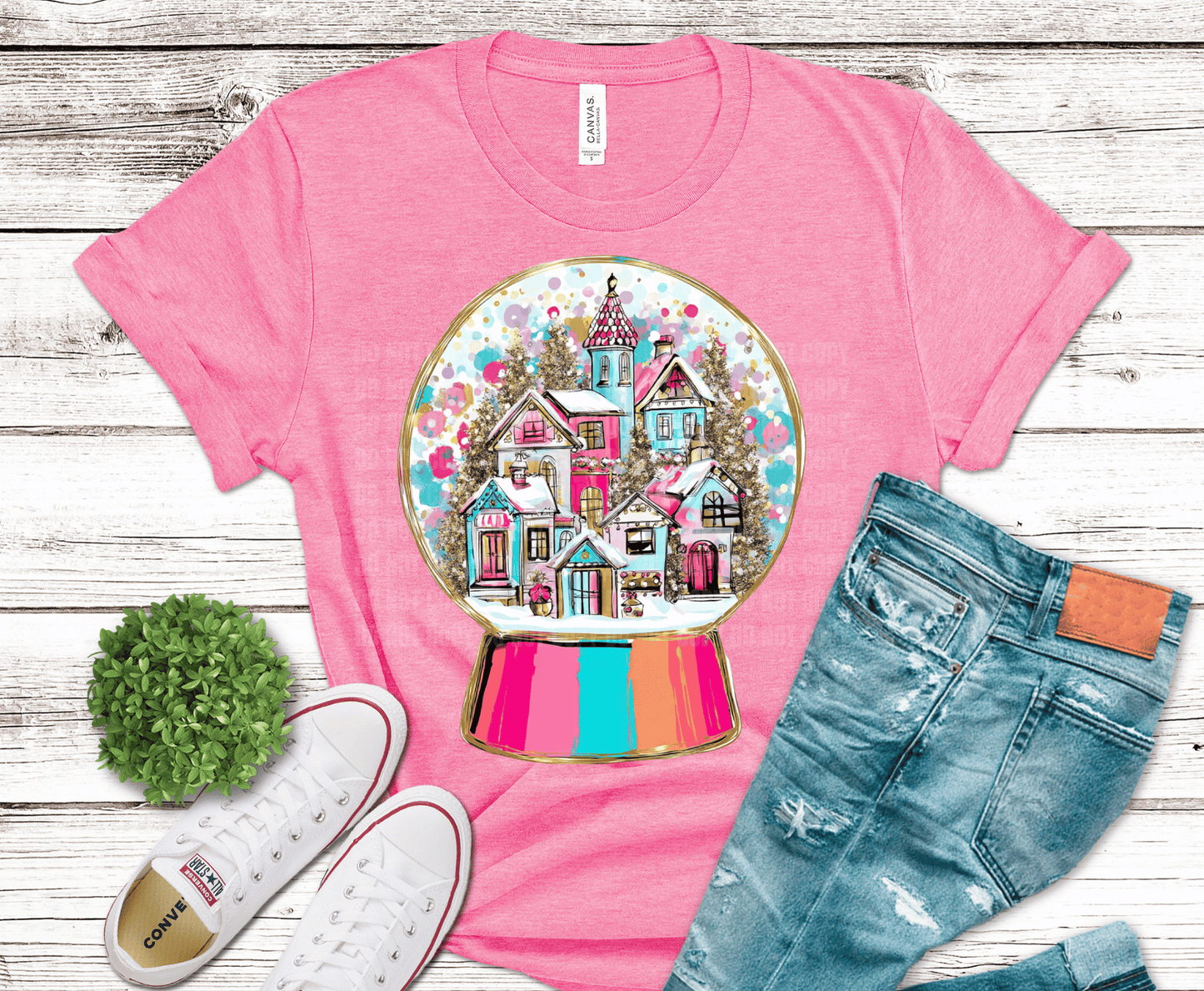 Colorful Snowglobe | DTF Heat Transfer