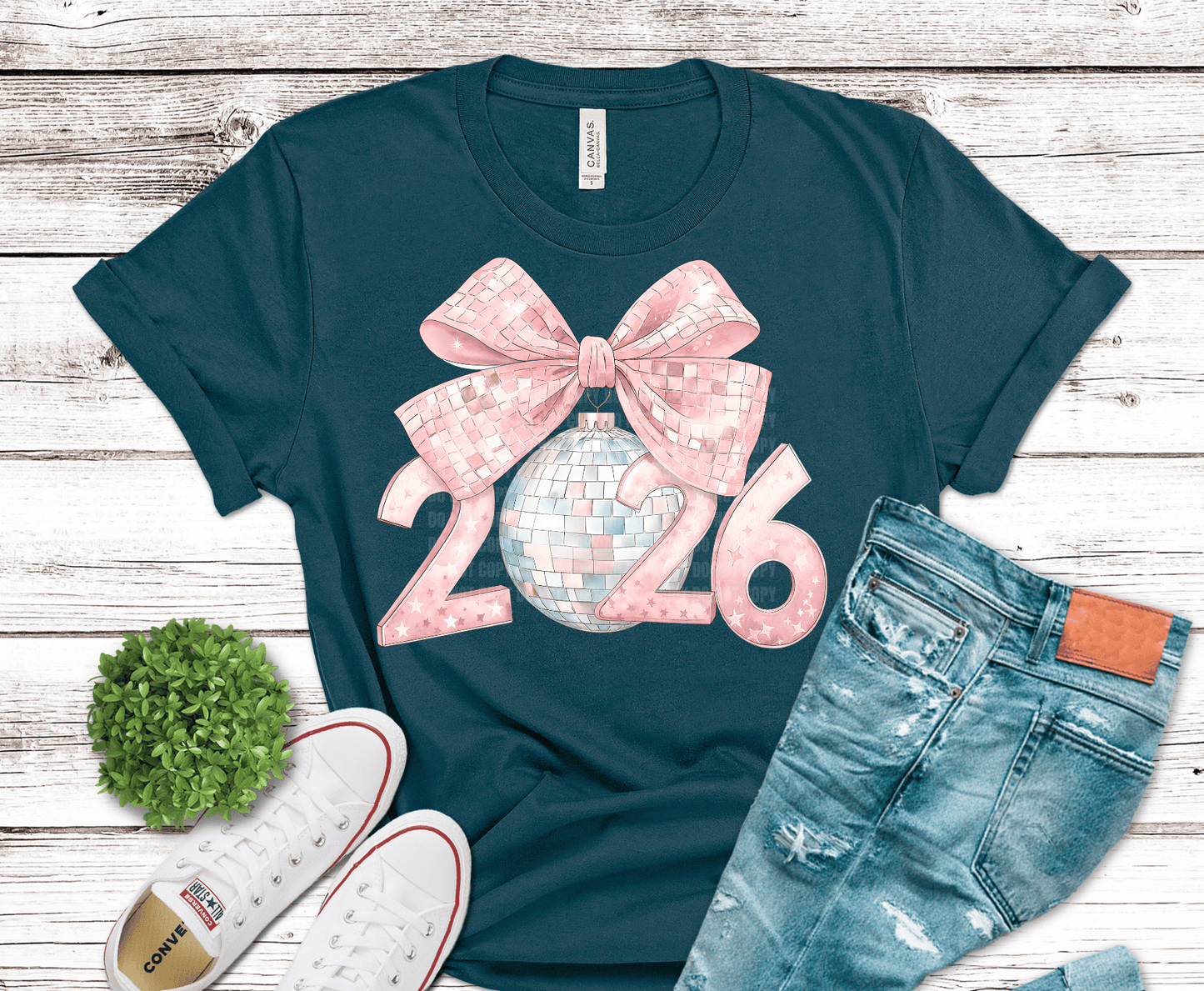 Glitter Bow 2026 | DTF Heat Transfer