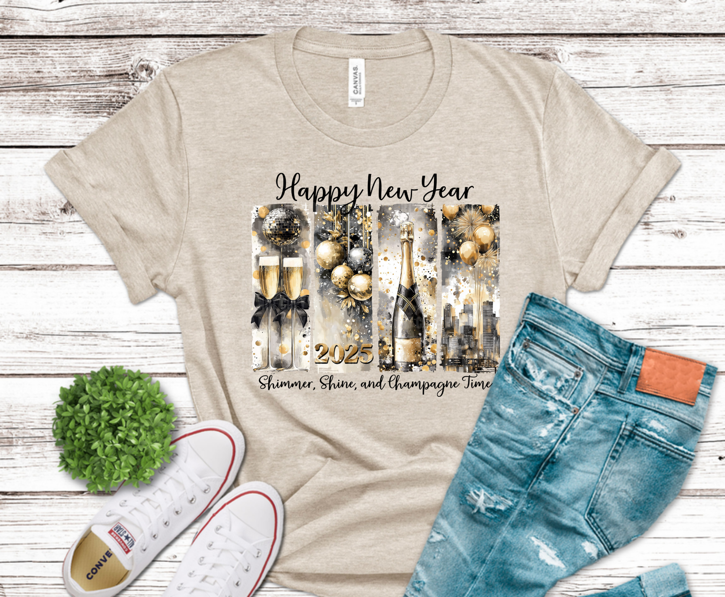 New Year Champagne Time | DTF Heat Transfer