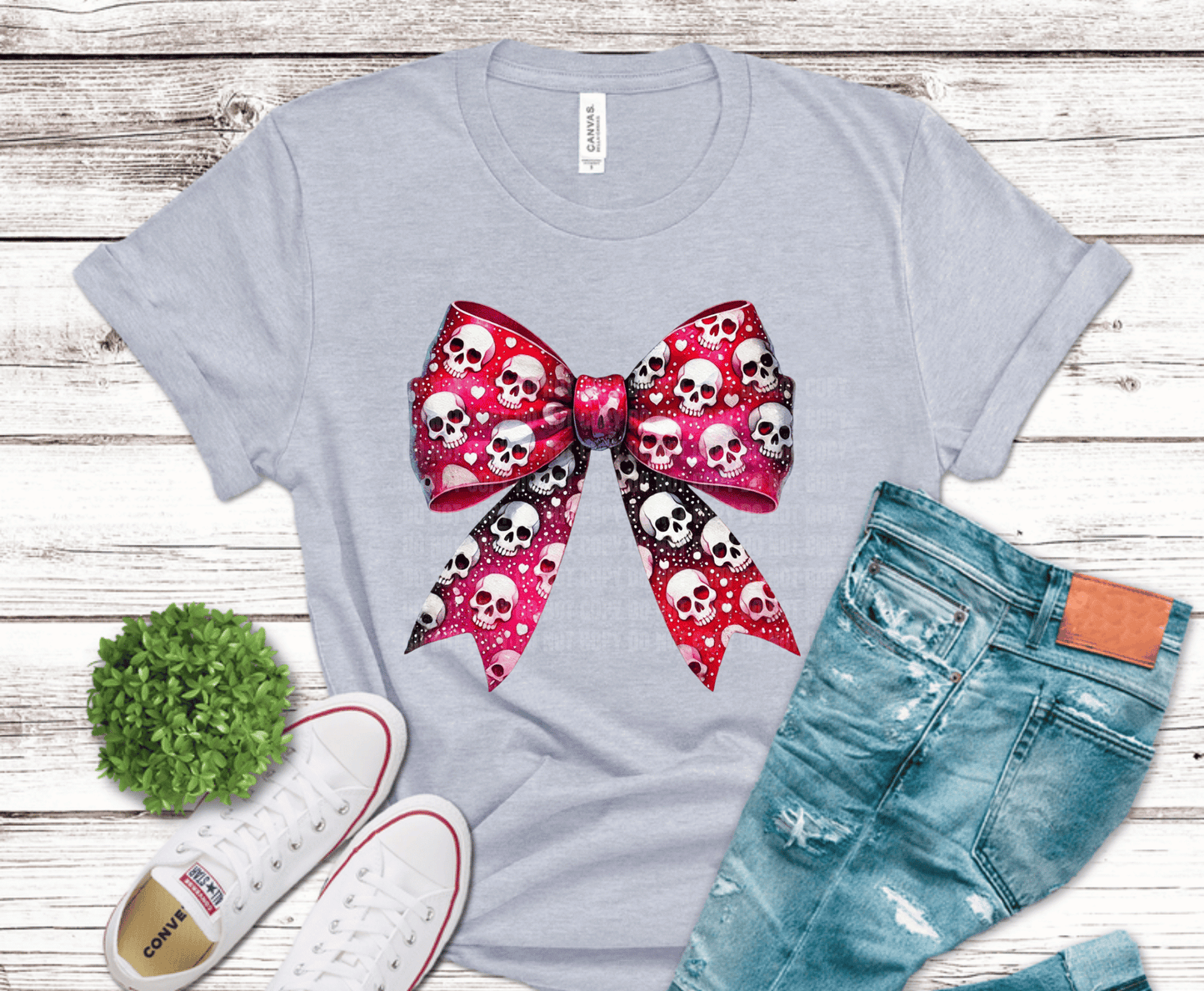 Skull Pink Bow | DTF Heat Transfer