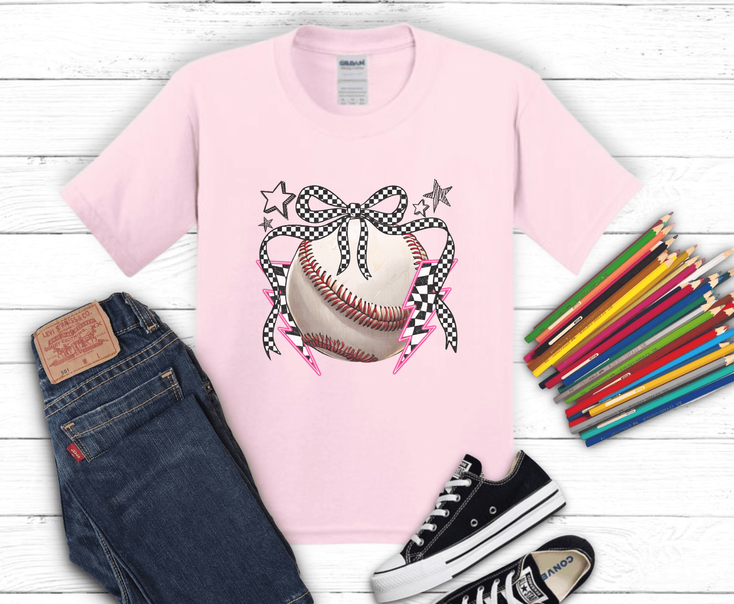 Retro Baseball Ribbon | DTF Heat Transfer