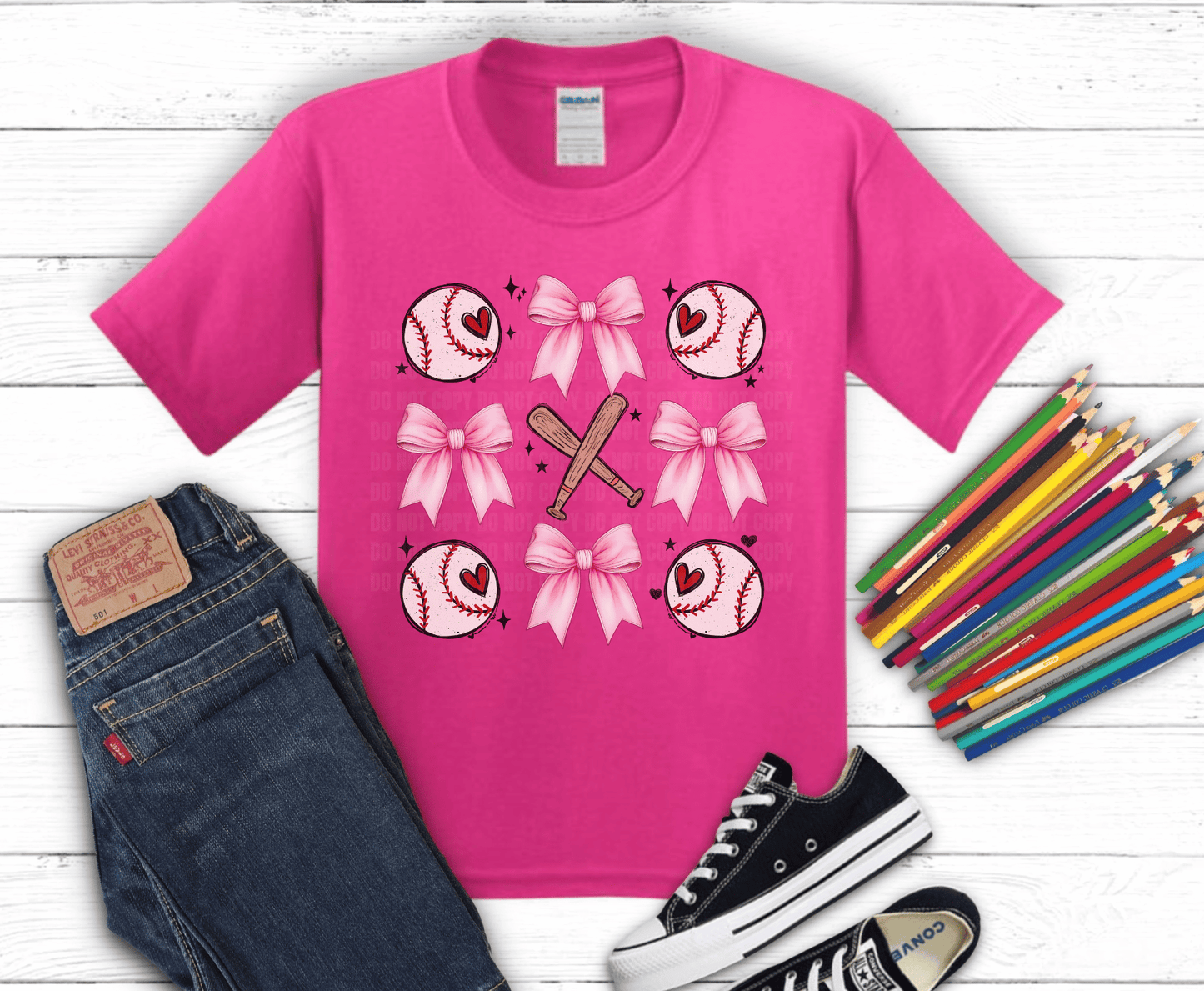 Baseball Bows | DTF Heat Transfer