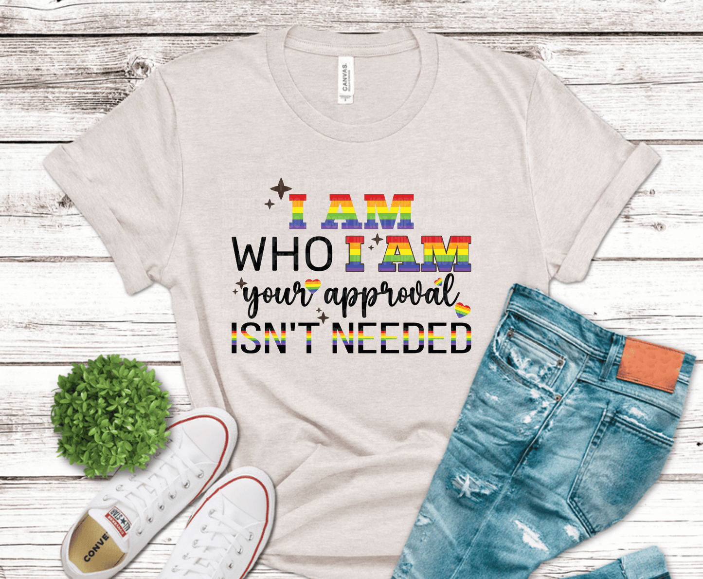 I Am Who I Am pride design for inspirational self-expression apparel.