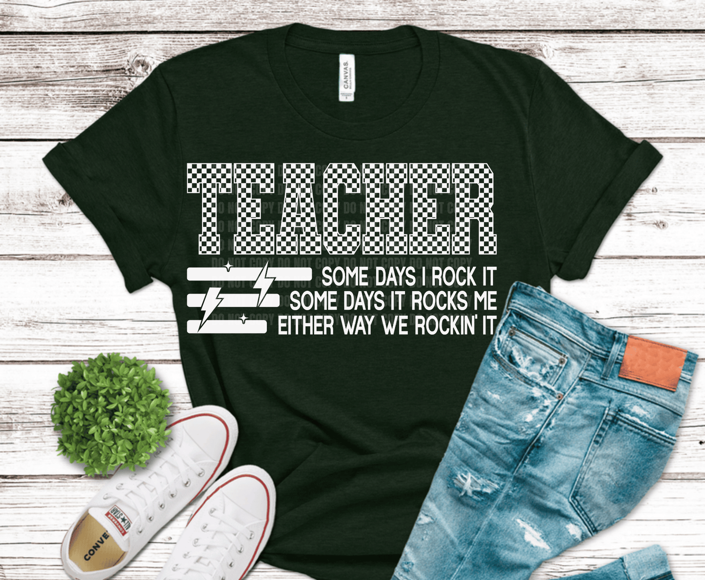 Teacher definition motivational quote DTF transfer in soft white lettering, ready to press heat transfer for school shirts