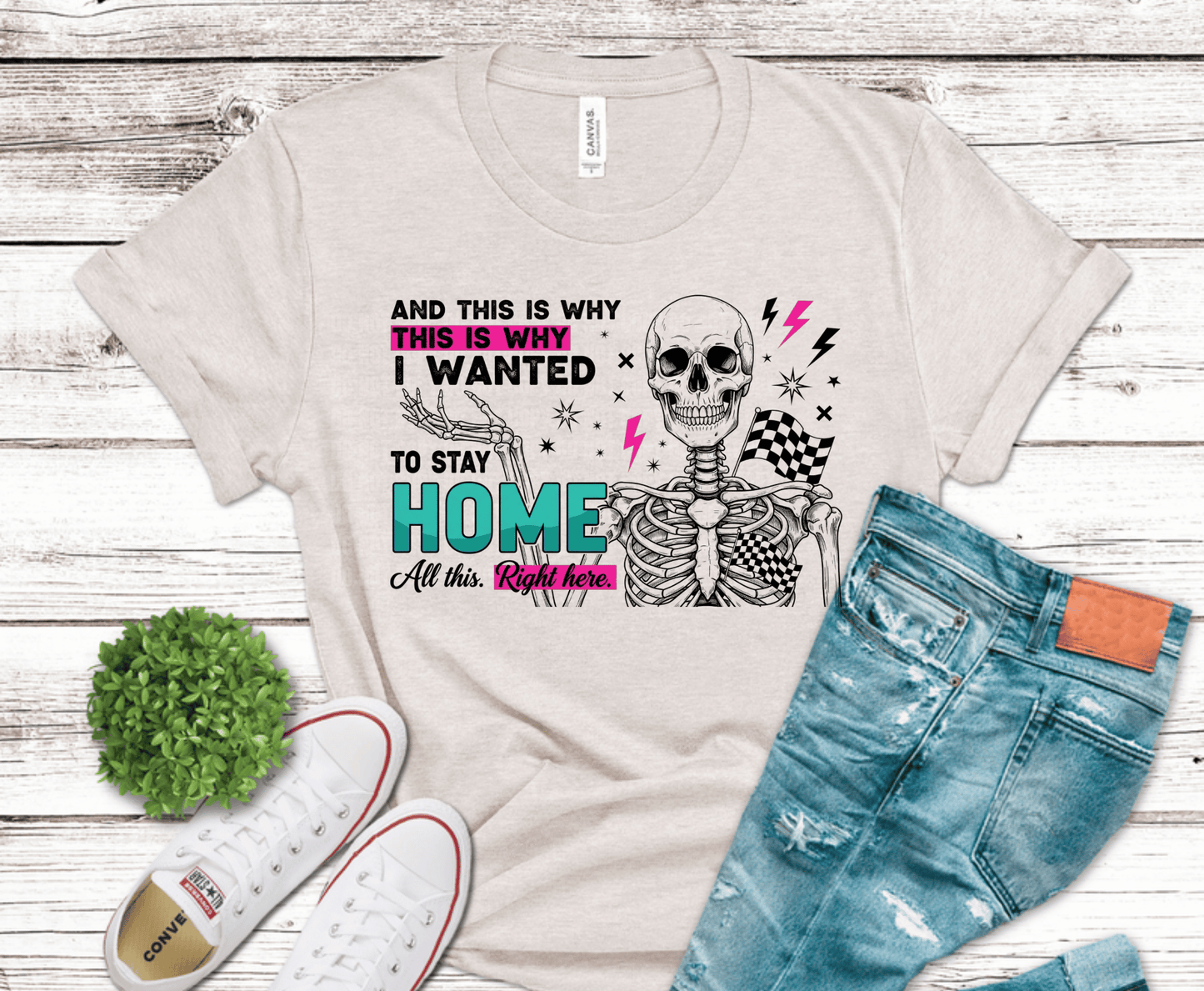 This Is Why I Wanted To Stay Home skeleton DTF transfer, ready to press heat transfer for sarcastic shirts