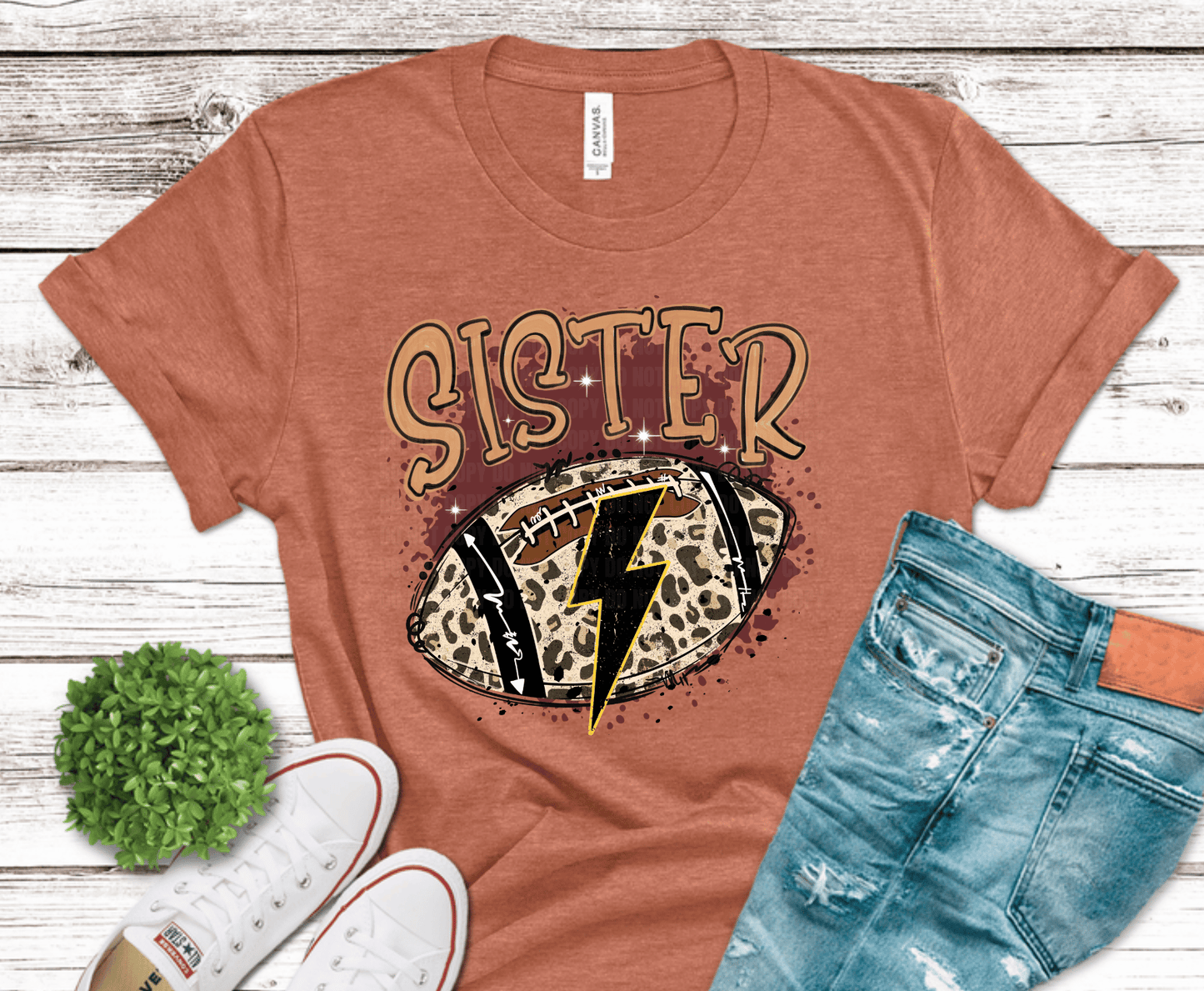Football Sister Bolt DTF transfer, ready to press heat transfer for football shirts