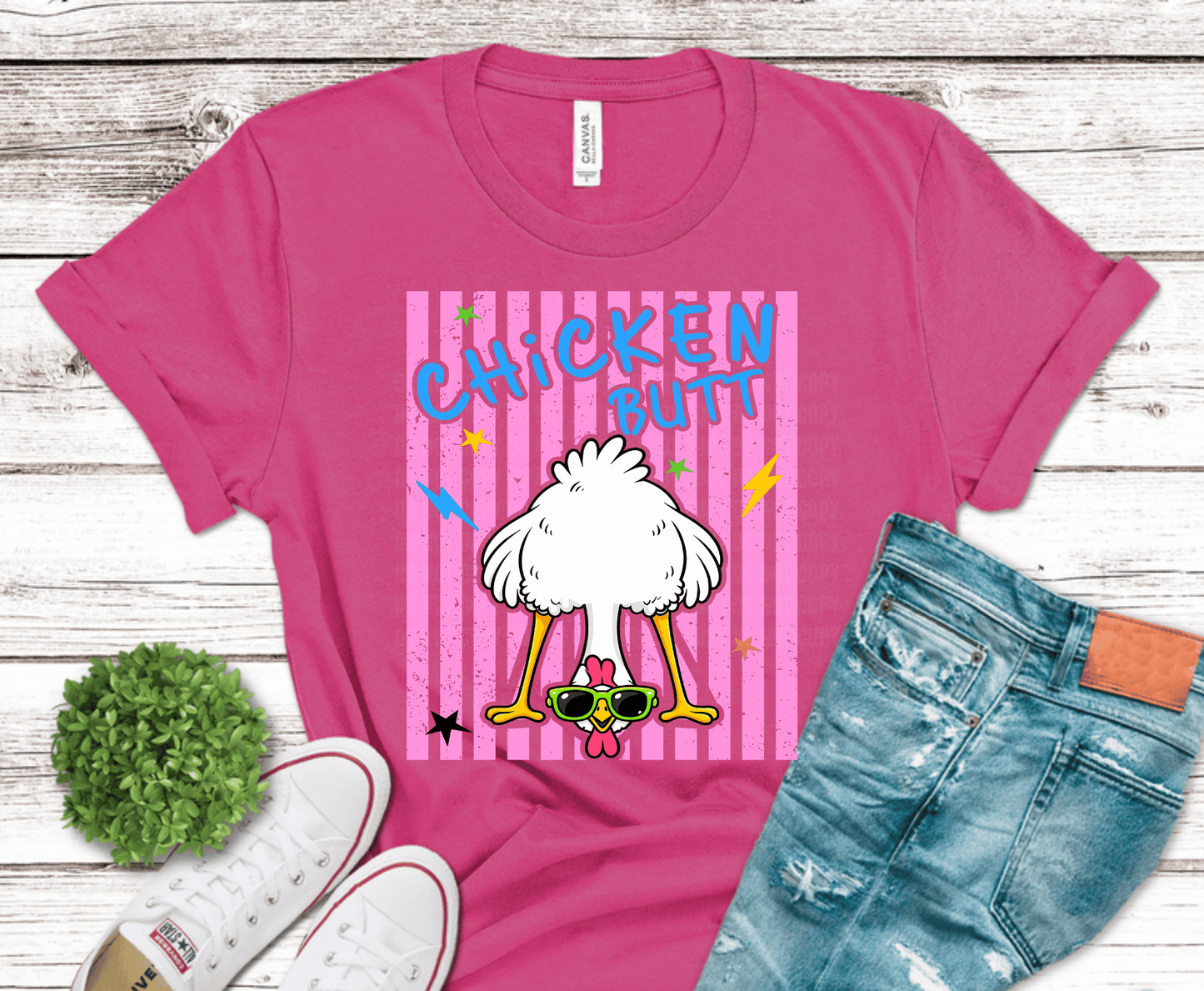 Chicken Butt DTF transfer, ready to press heat transfer for funny shirts
