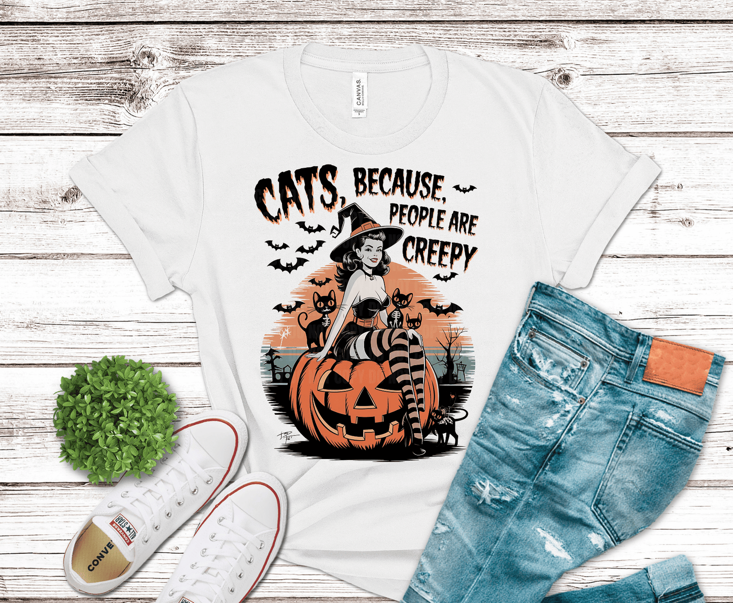 Halloween Cats Pumpkin DTF transfer, ready to press heat transfer for Halloween shirts